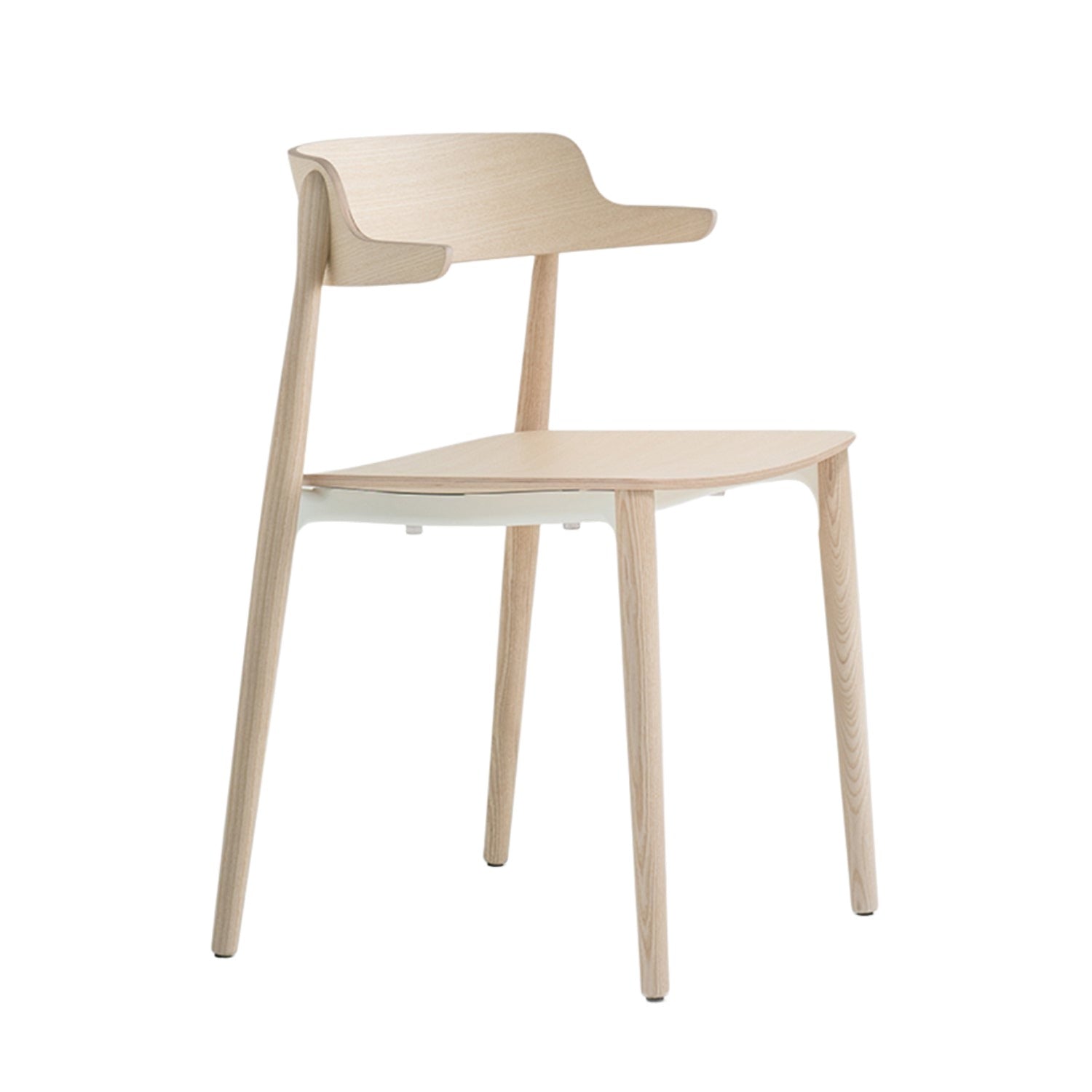 Pedrali Nemea 2825 dining chair in natural ash angle view