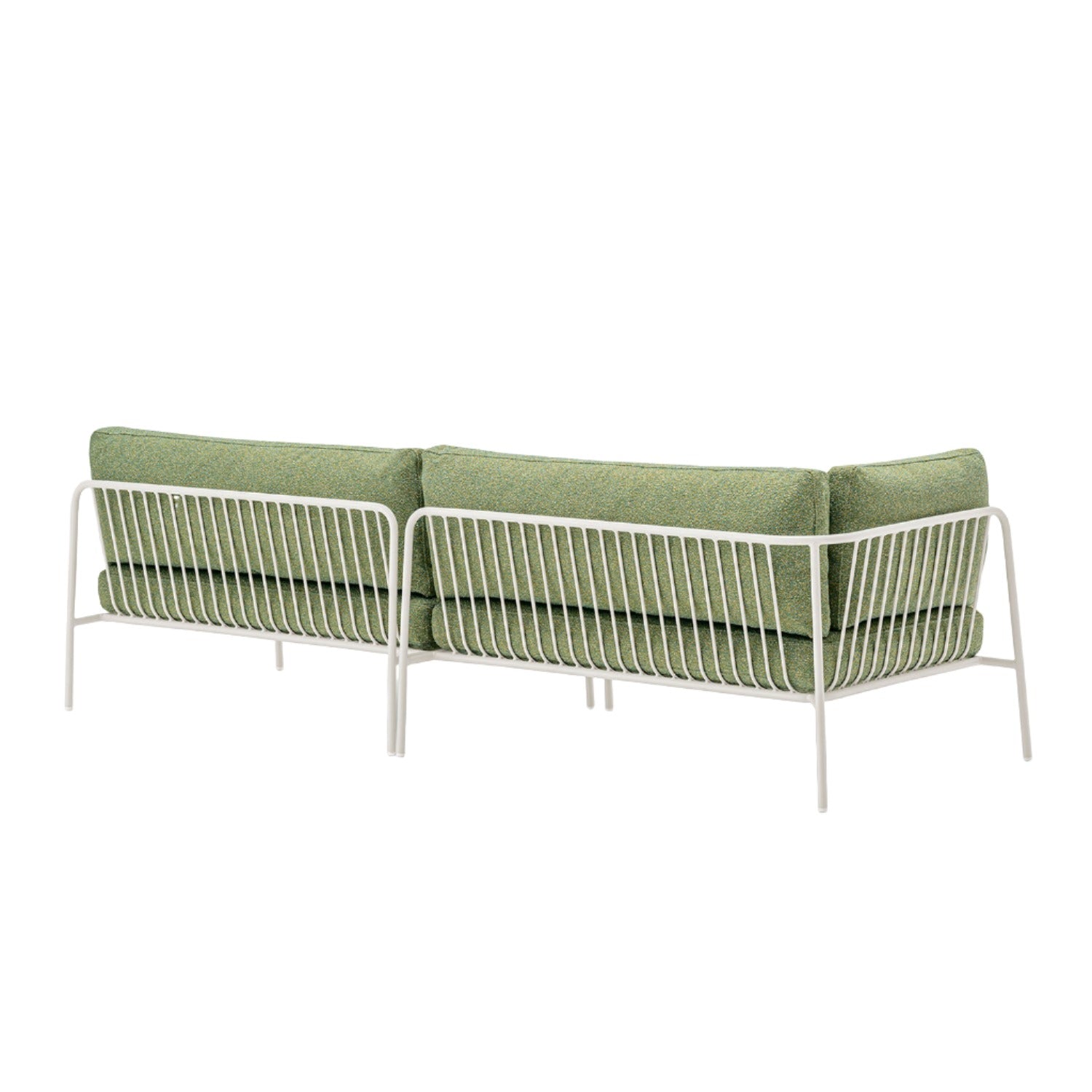 Pedrali Nolita Modular Outdoor Sofa in white with green cushions