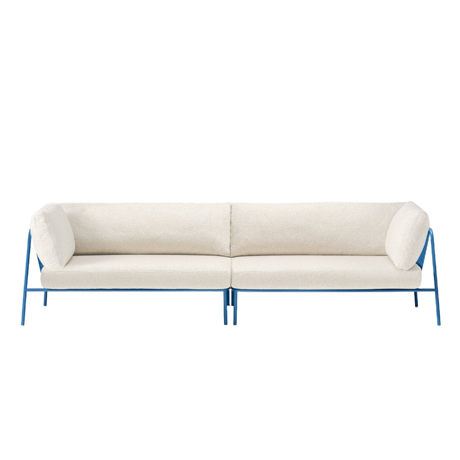 Pedrali Nolita Modular Outdoor Sofa in blue with white cushions