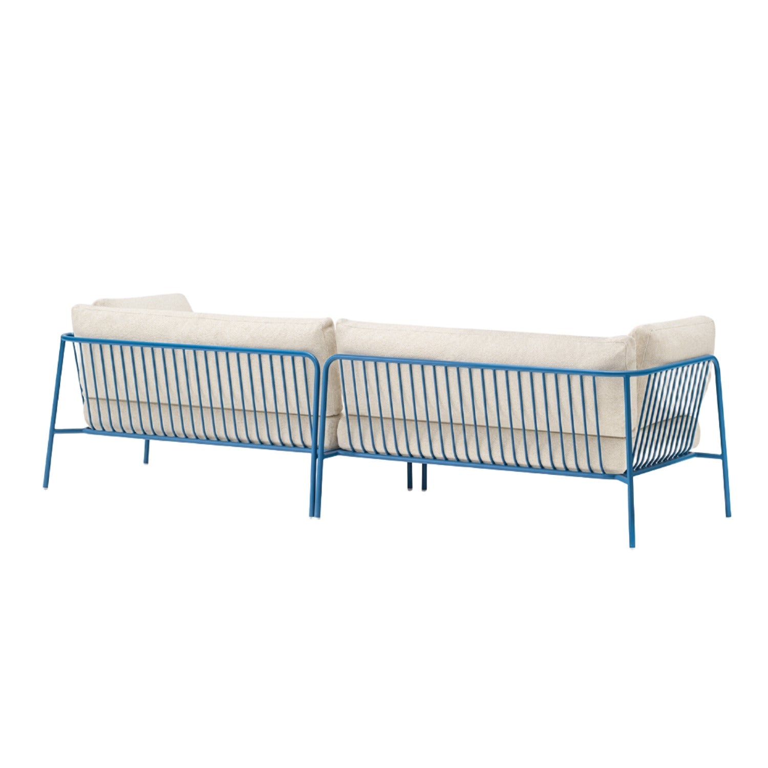 Pedrali Nolita Modular Outdoor Sofa in blue with white cushions