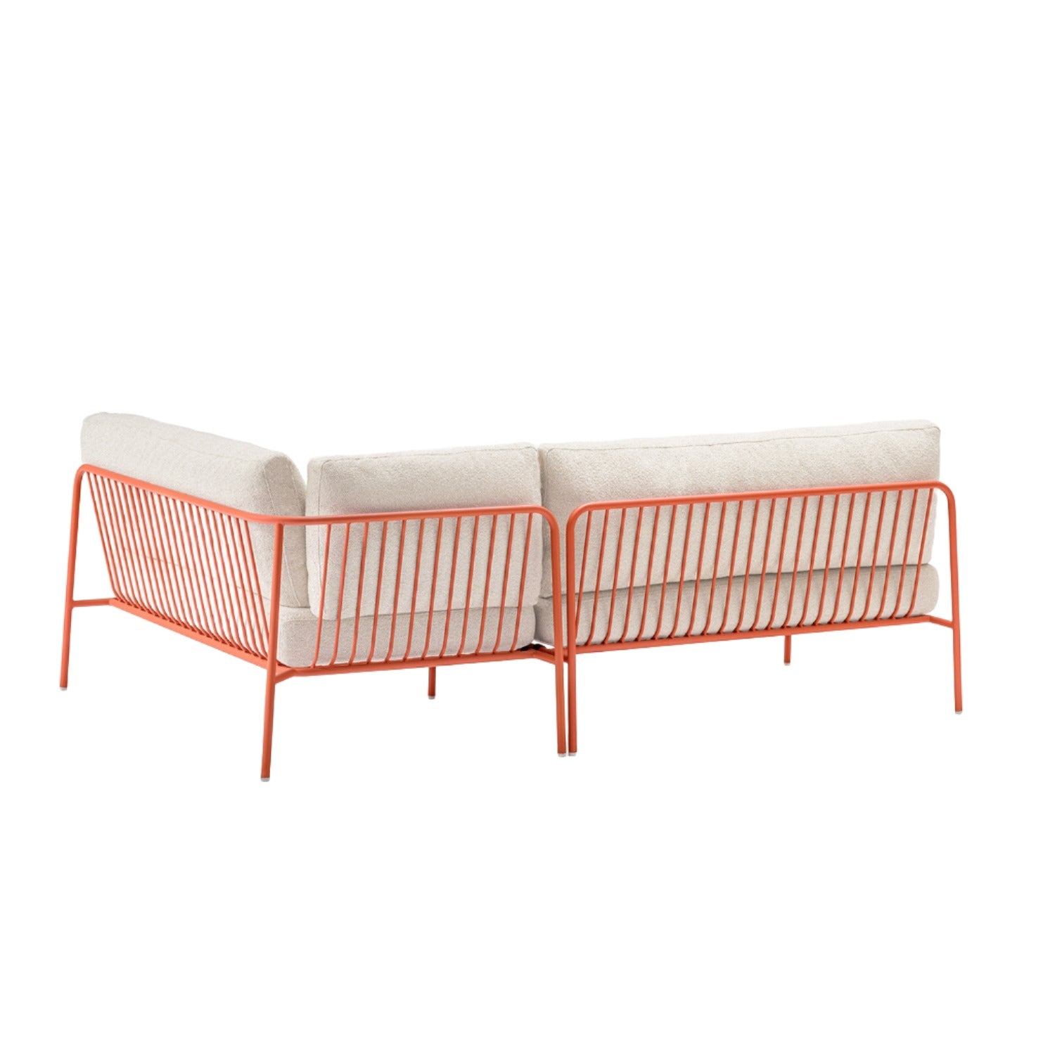 Pedrali Nolita Modular Outdoor Sofa in orange with white cushions