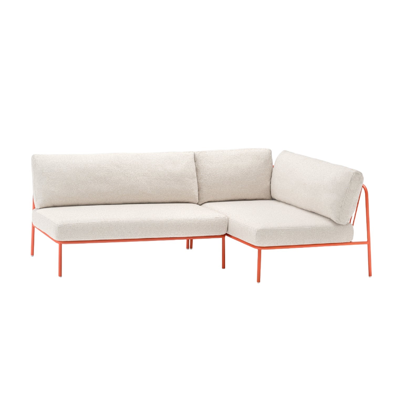 Pedrali Nolita Modular Outdoor Sofa in orange with white cushions