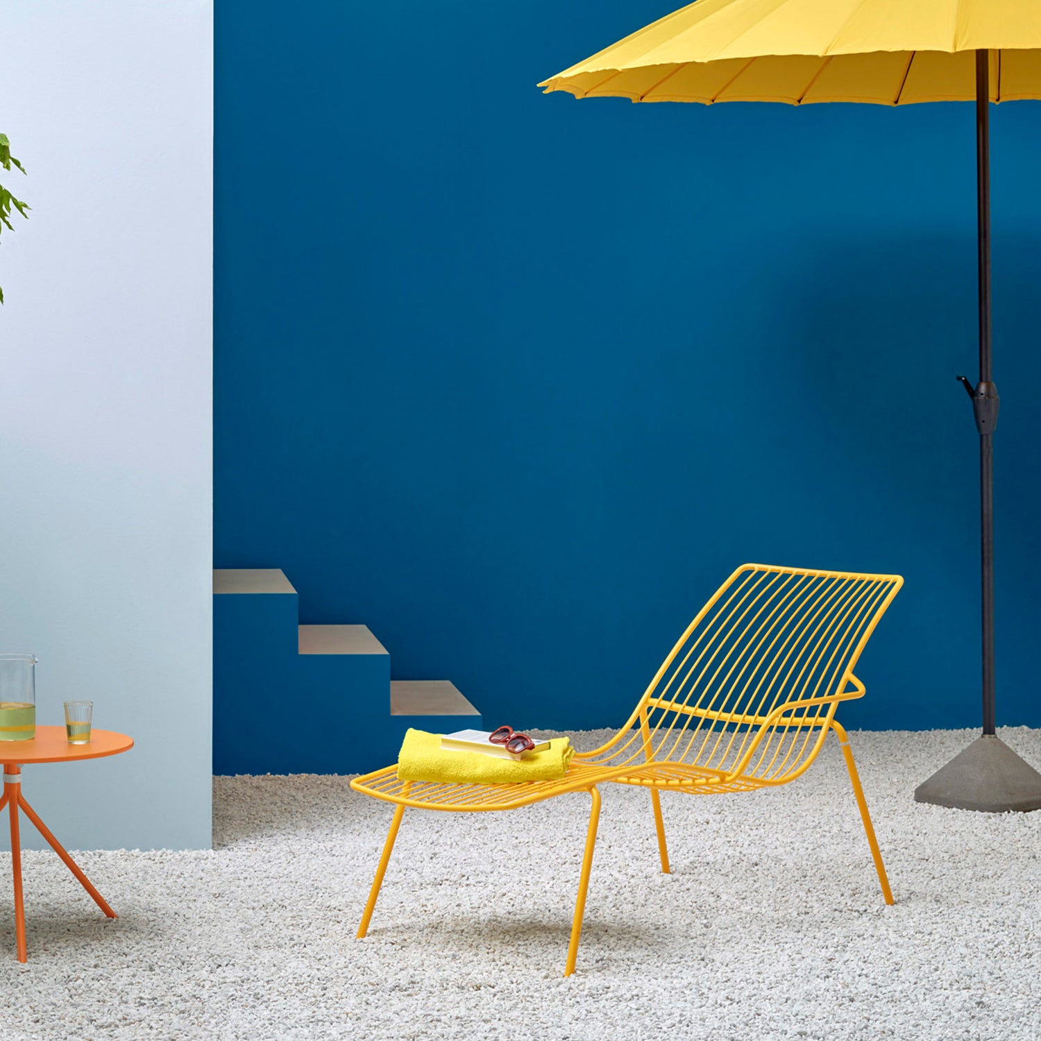 Pedrali Nolita 3654 garden sunlounger in yellow