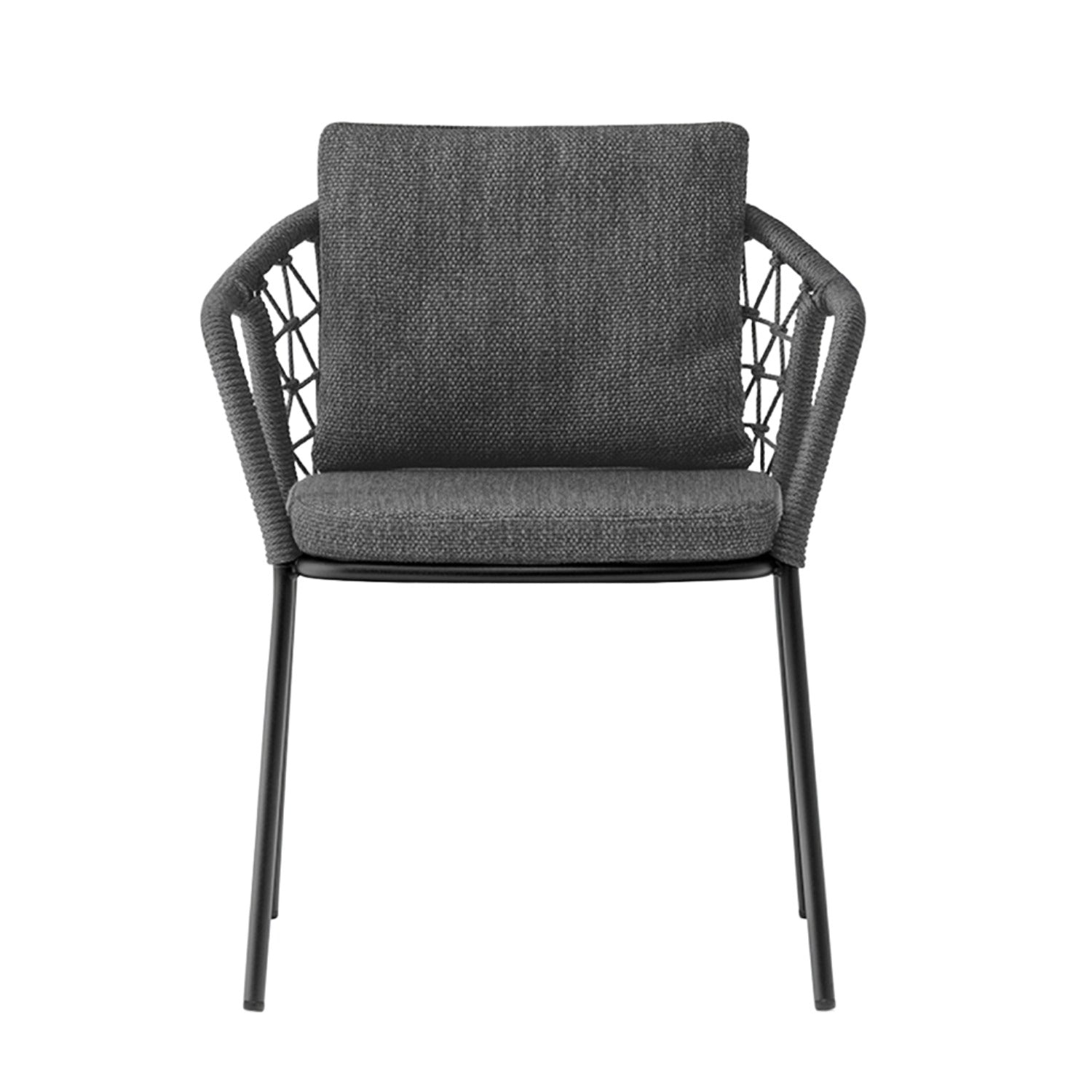 Pedrali Panarea 3675 Outdoor Dining Chair in anthracite with pillow