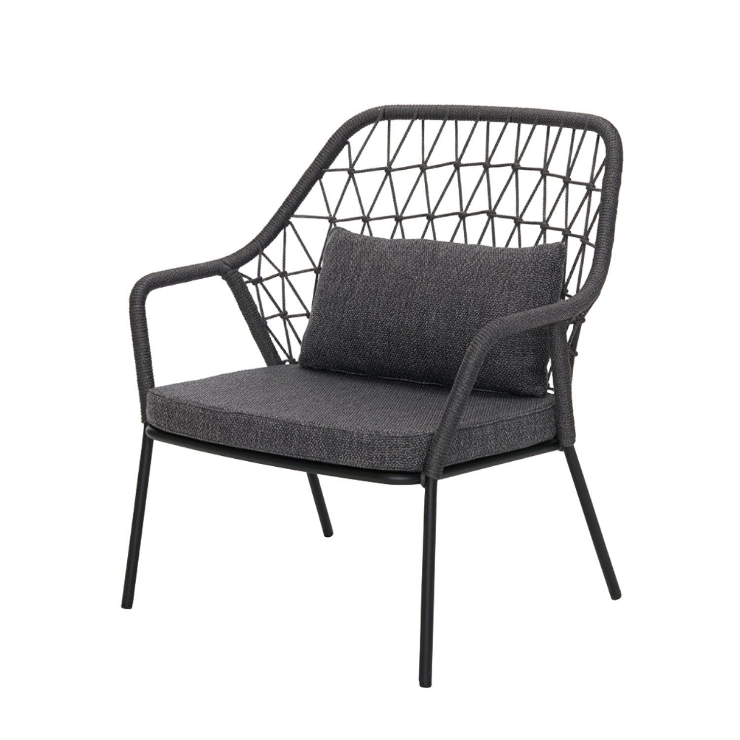 Pedrali Panarea 3679 outdoor lounge chair in black angle view