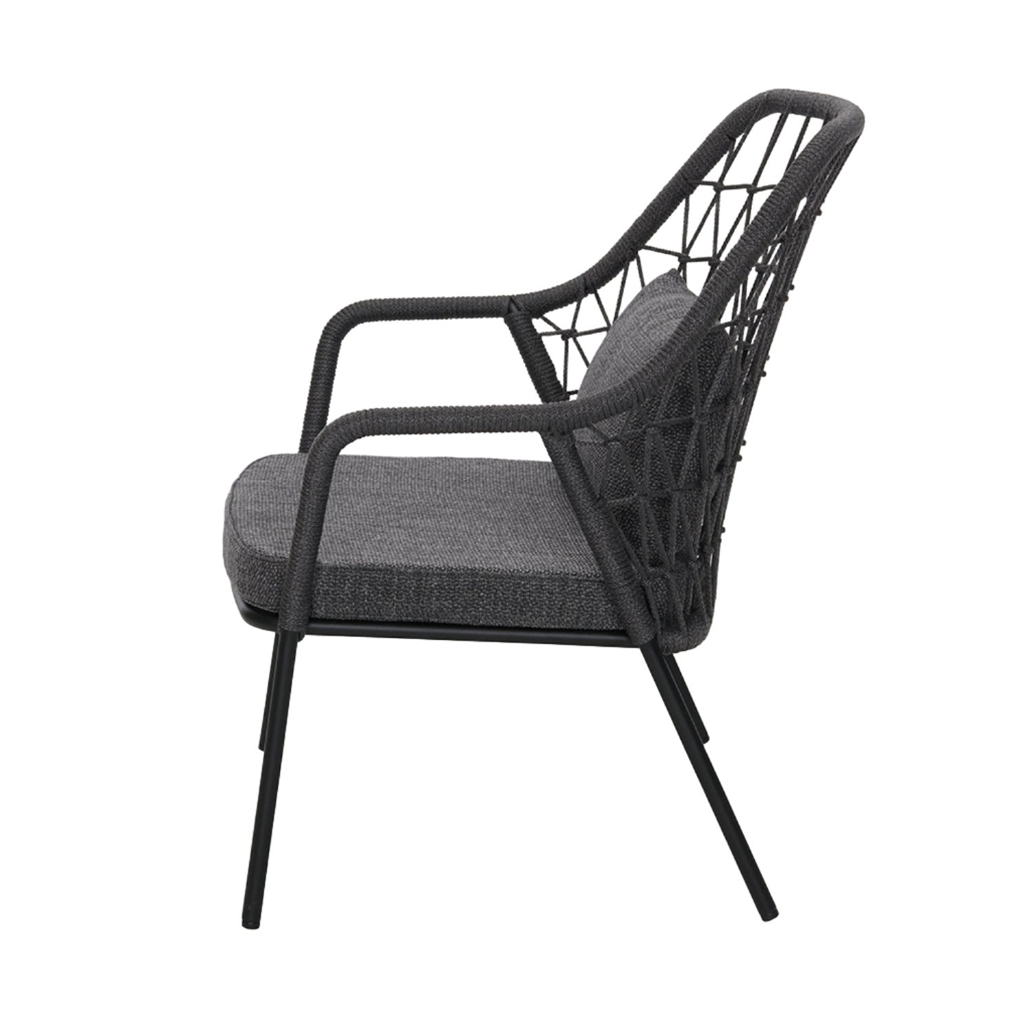 Pedrali Panarea 3679 outdoor lounge chair in black side view