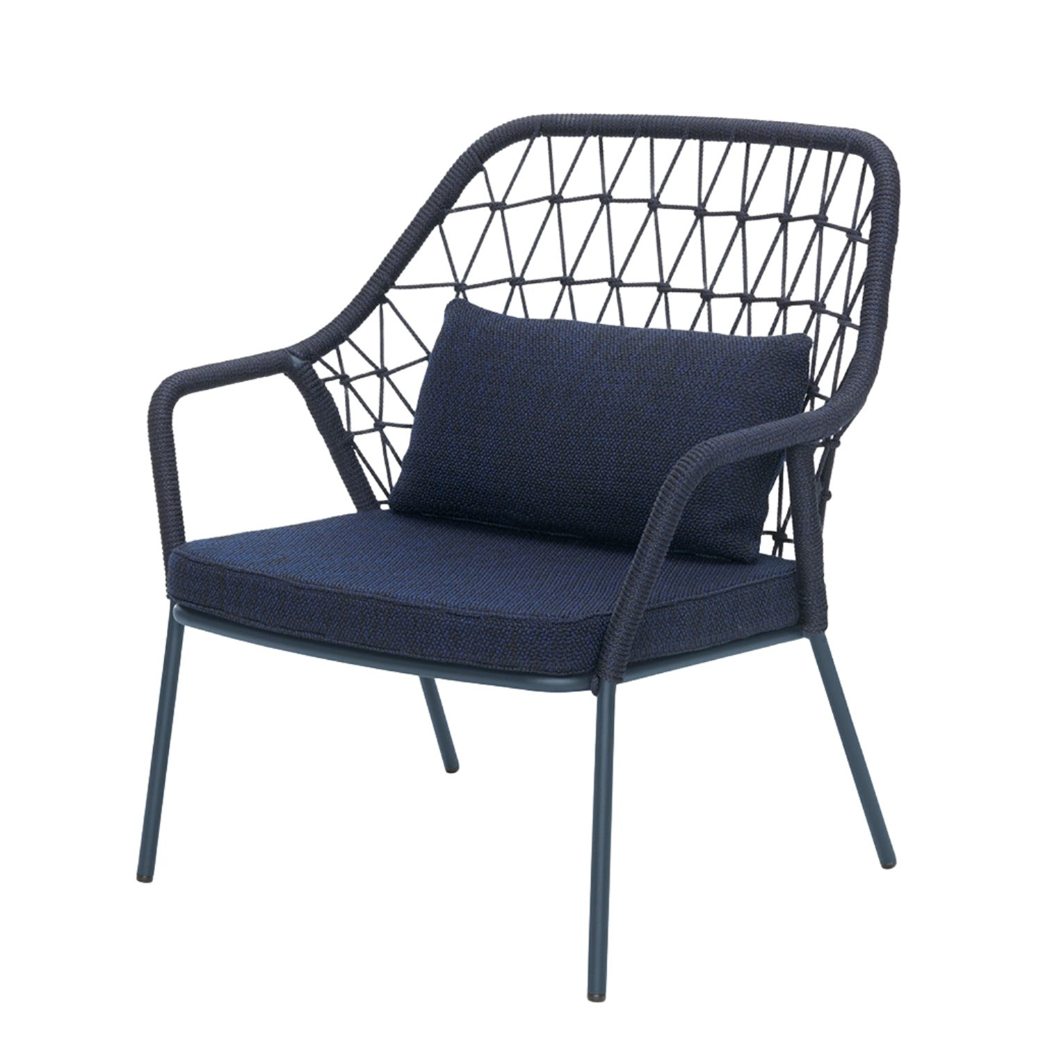 Pedrali Panarea 3679 outdoor lounge chair in blue angle view