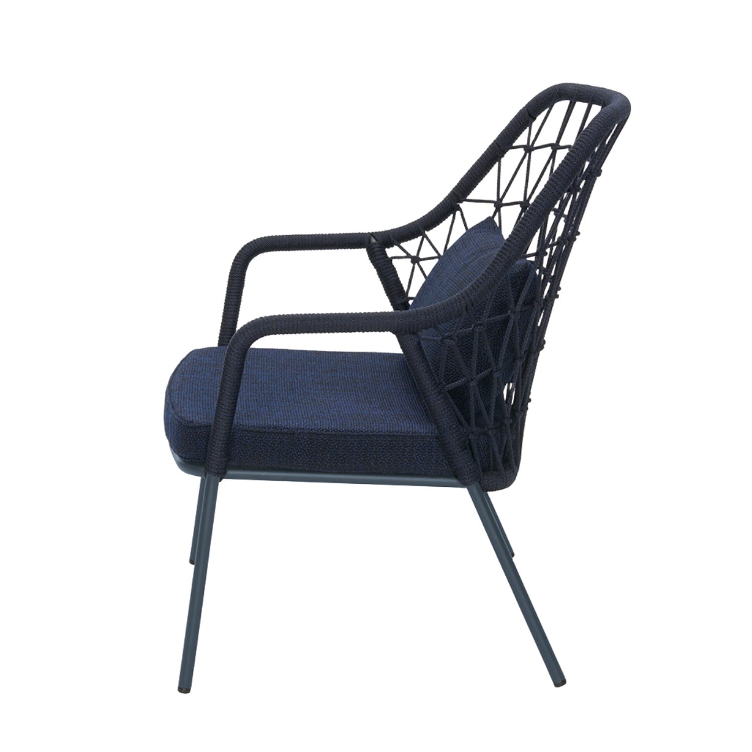 Pedrali Panarea 3679 outdoor lounge chair in blue side view