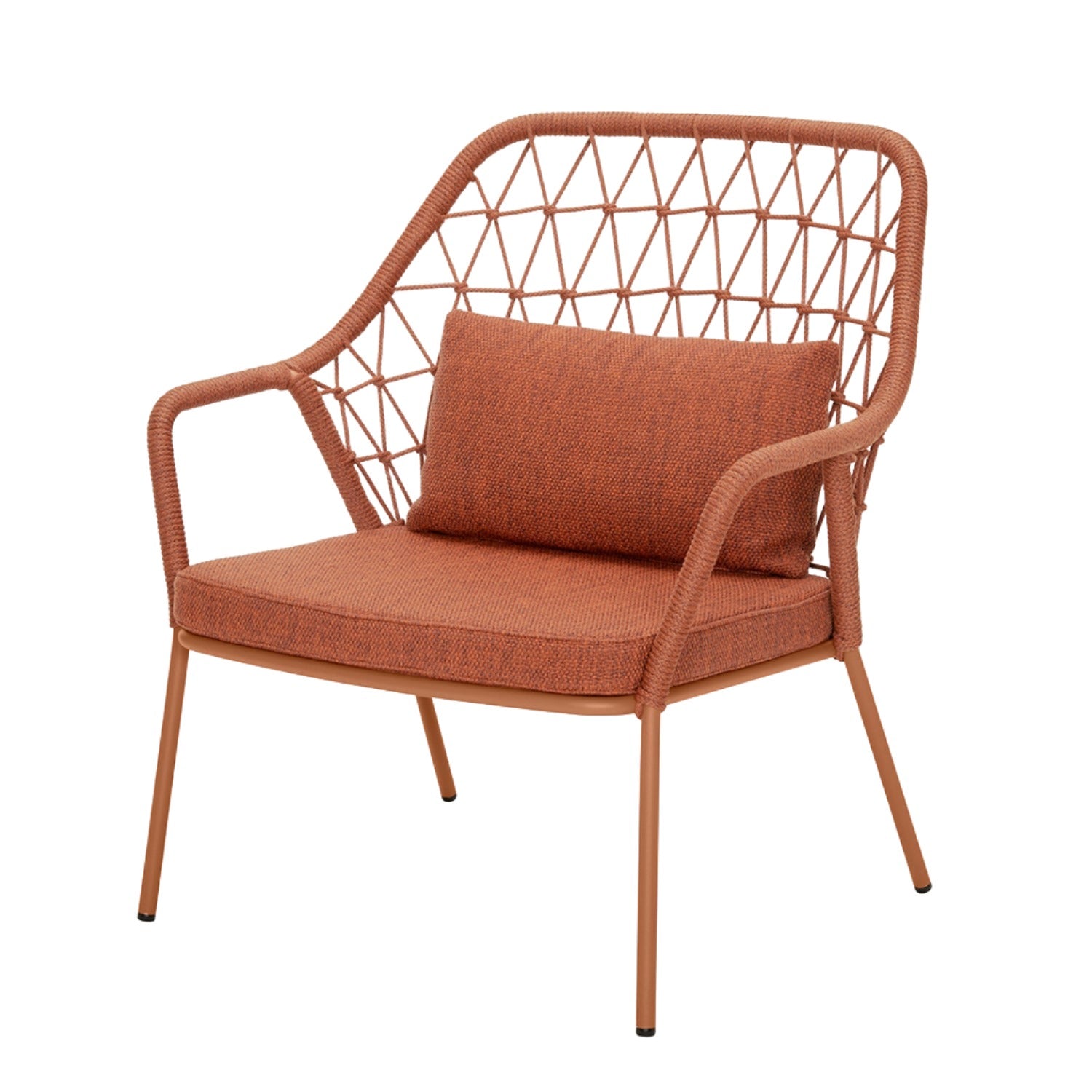 Pedrali Panarea 3679 outdoor lounge chair in terracotta angle view