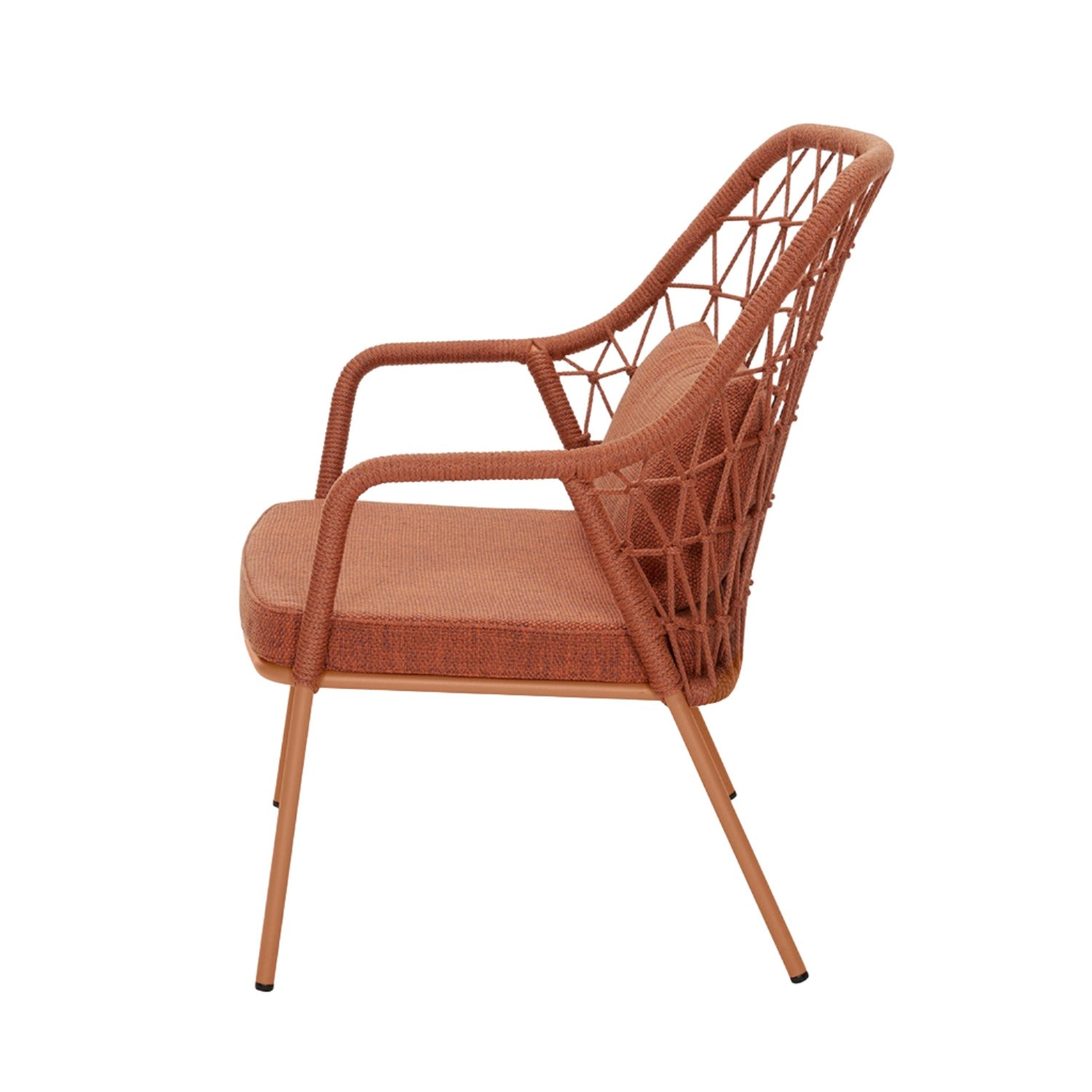 Pedrali Panarea 3679 outdoor lounge chair in terracotta side view