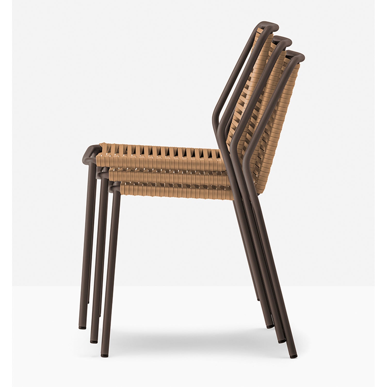 Pedrali Philia 3900 Outdoor Dining Chair in beige & terracotta