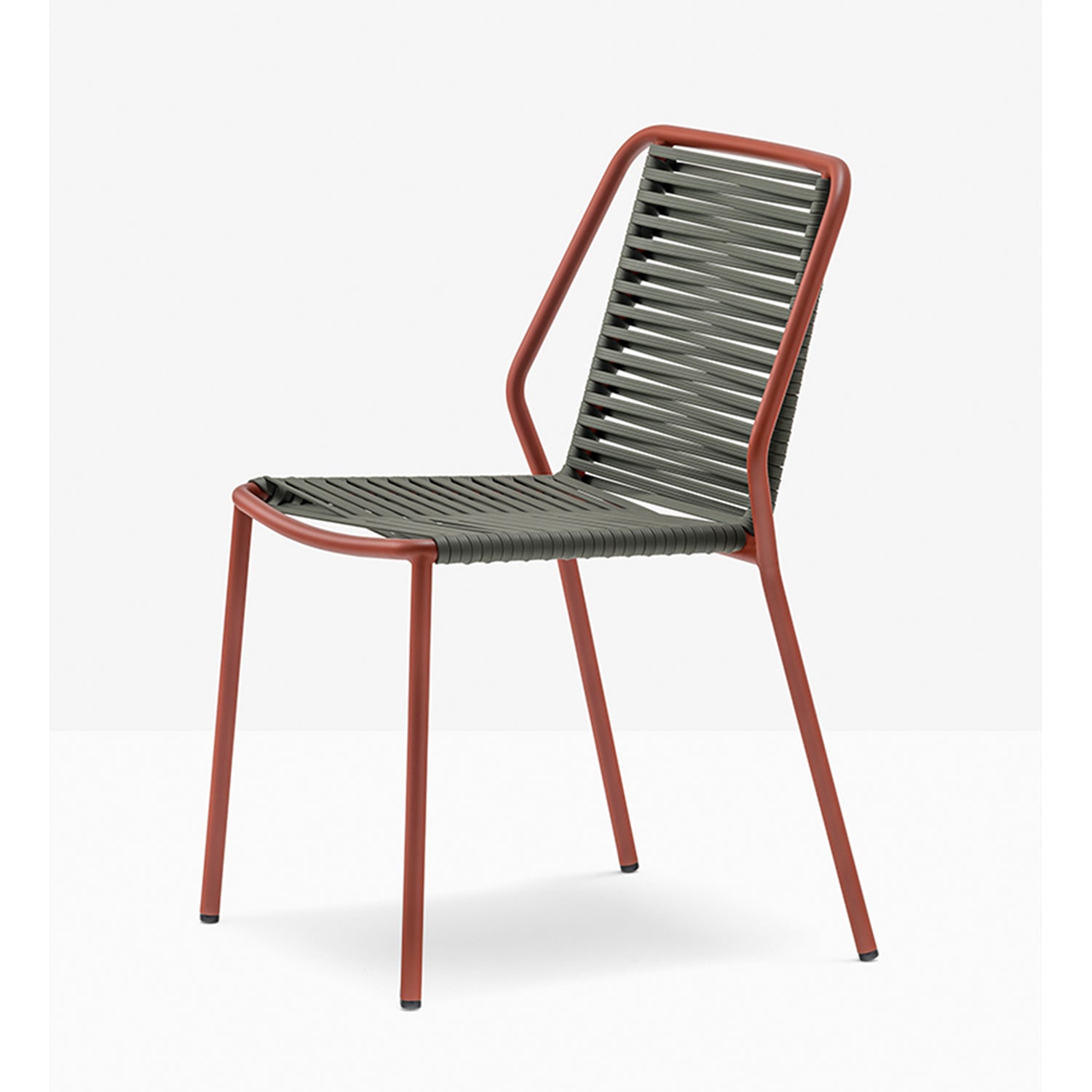 Pedrali Philia 3900 Outdoor Dining Chair in green & terracotta