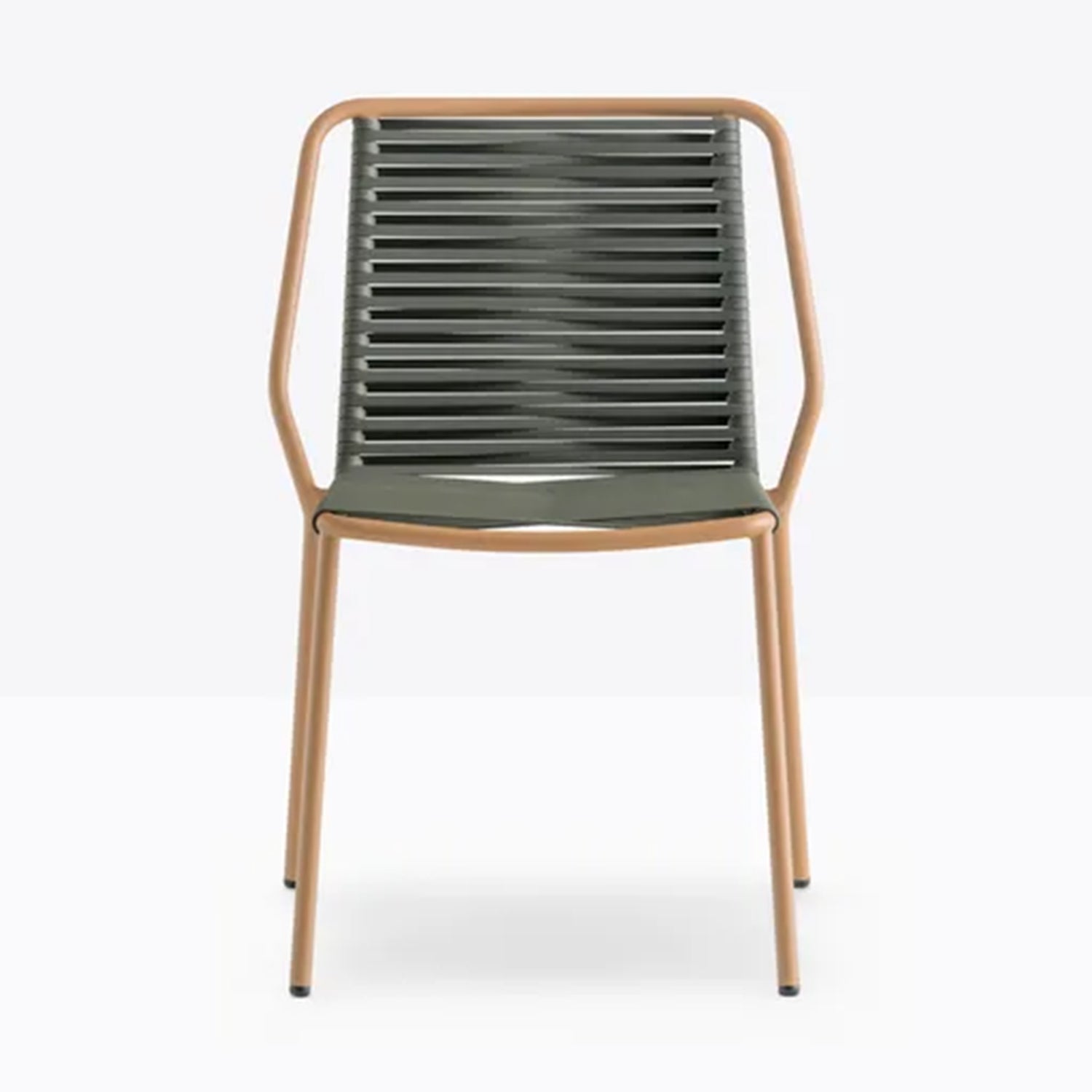 Pedrali Philia Outdoor Dining Chair in green & beige