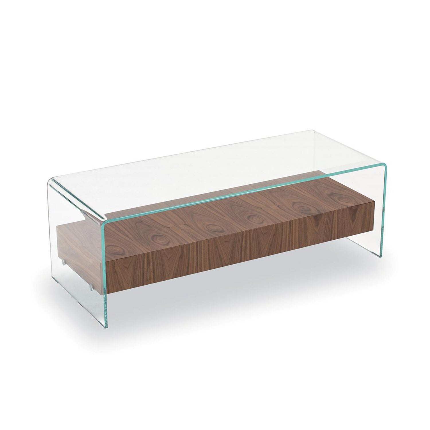 Sovet Italia Bridge coffee table with walnut drawer