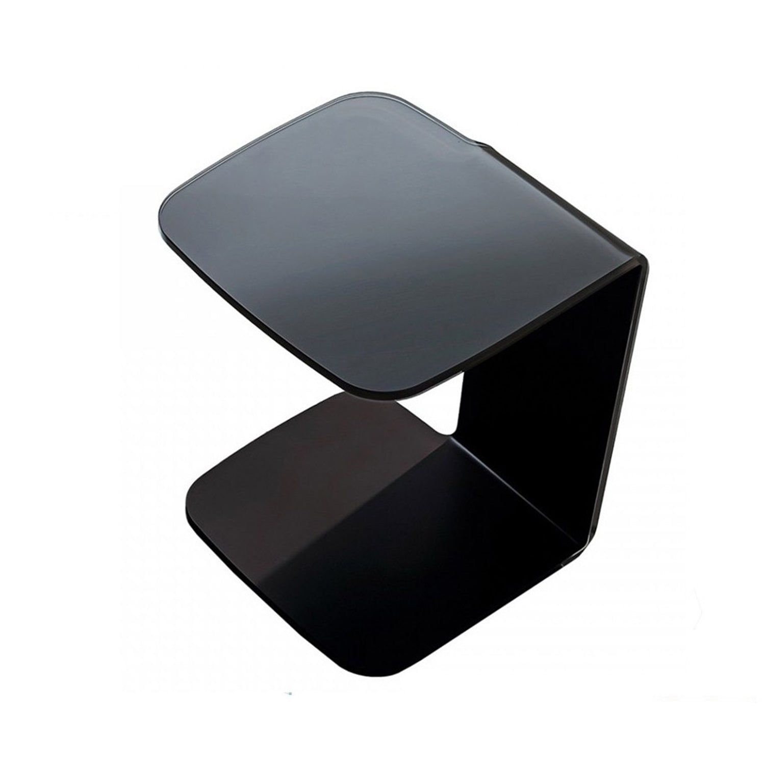 Sovet Italia Shell glass side table in black