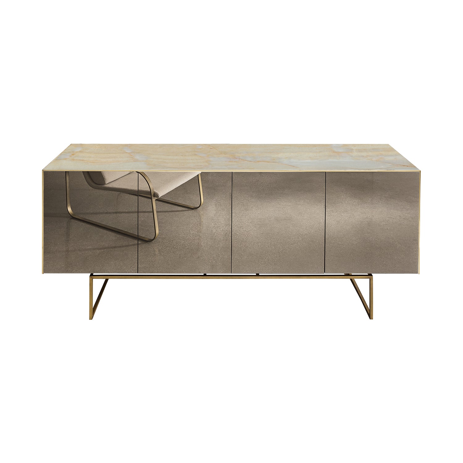 Sovet Italia Magda Sideboard with ceramic top and mirror doors