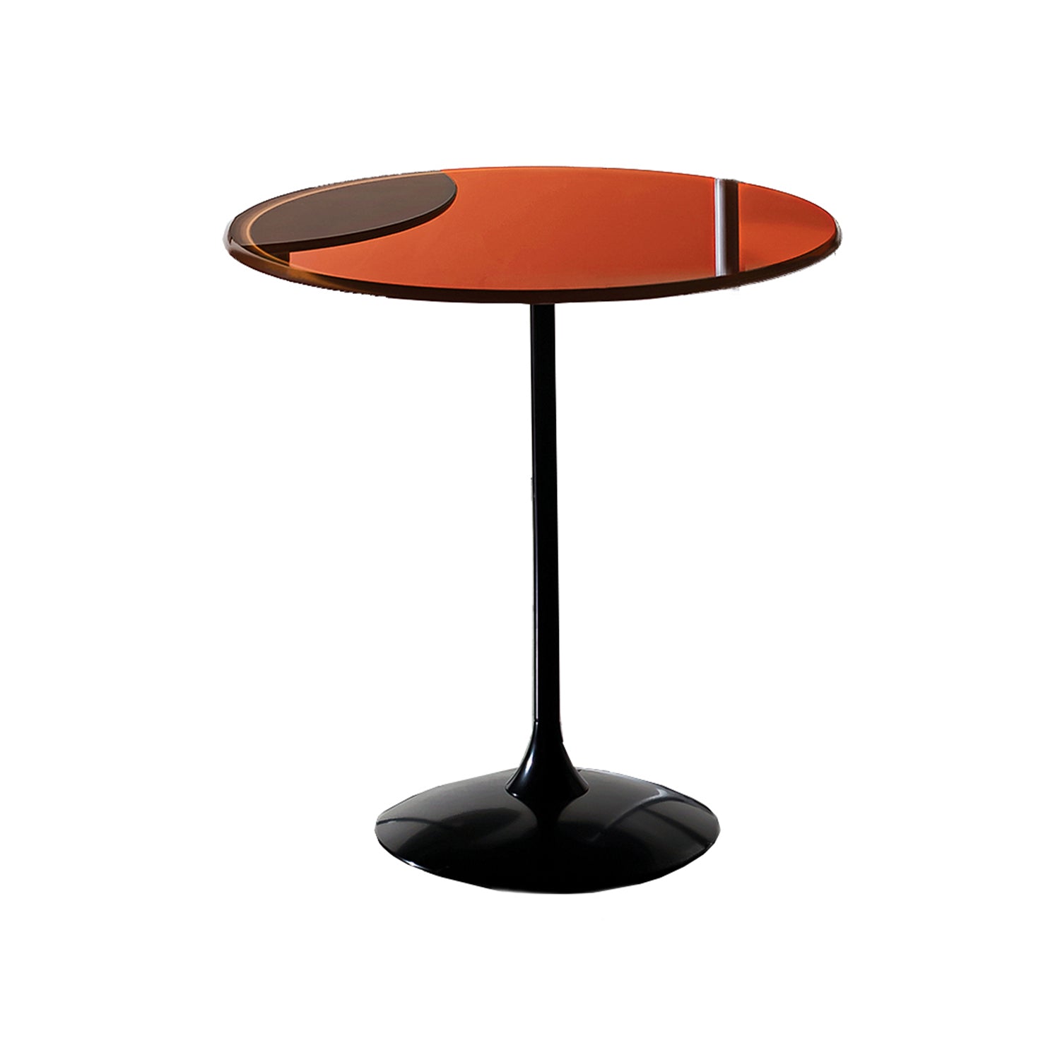 Sovet Italia Tulip Side Table in orange lacquared glass