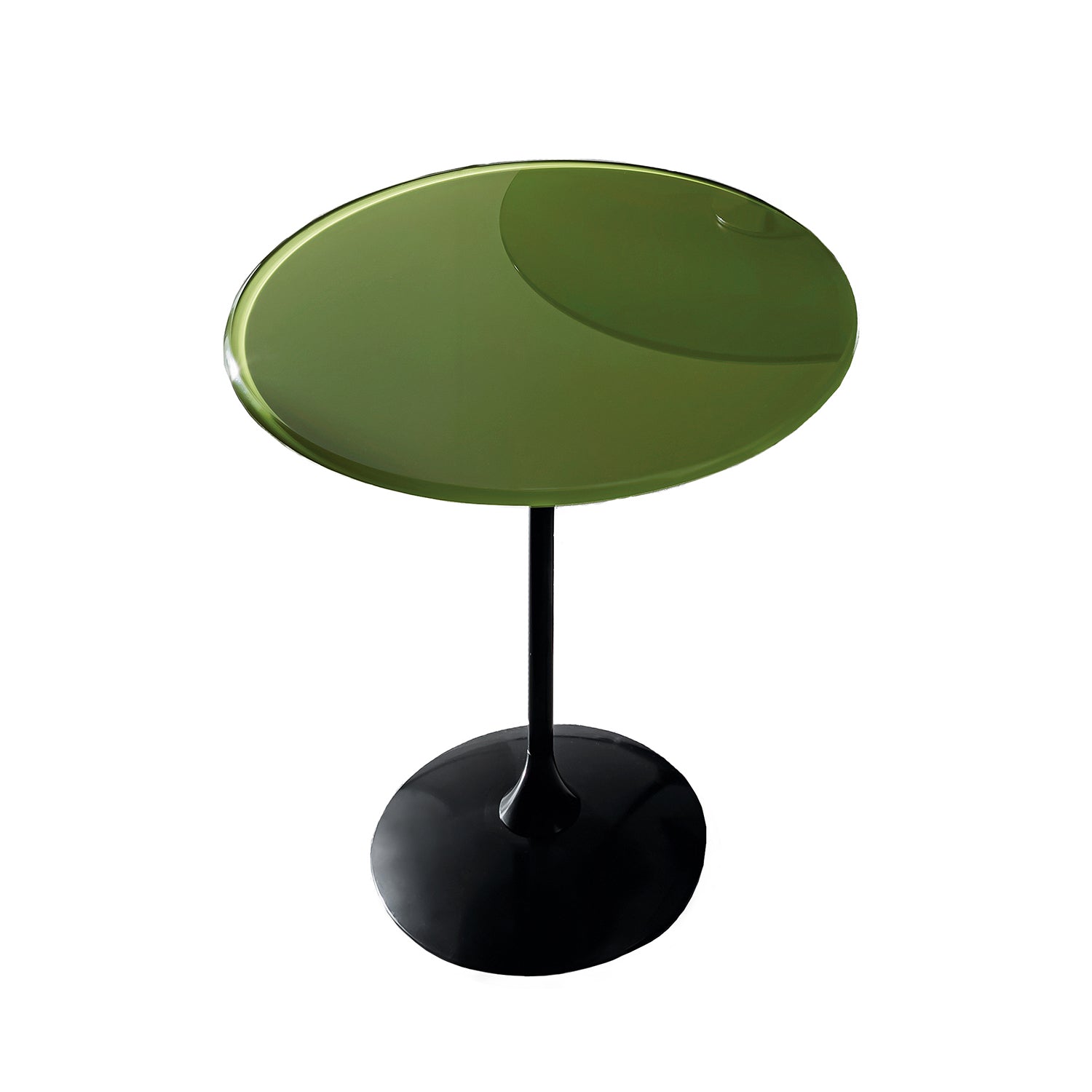 Sovet Italia Tulip Side Table in green lacquared glass