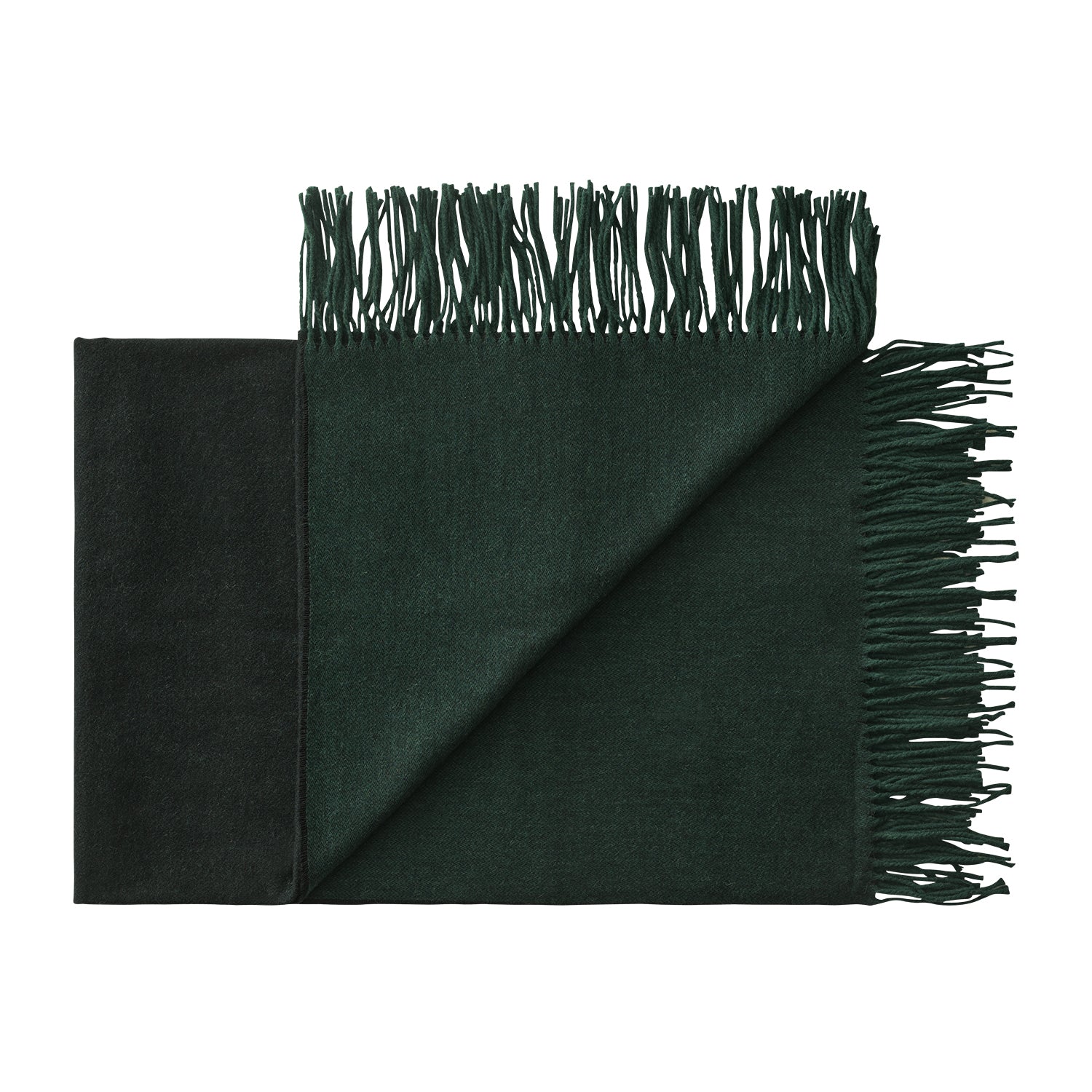 Silkeborg Uldspinderi Franja Throw in green black