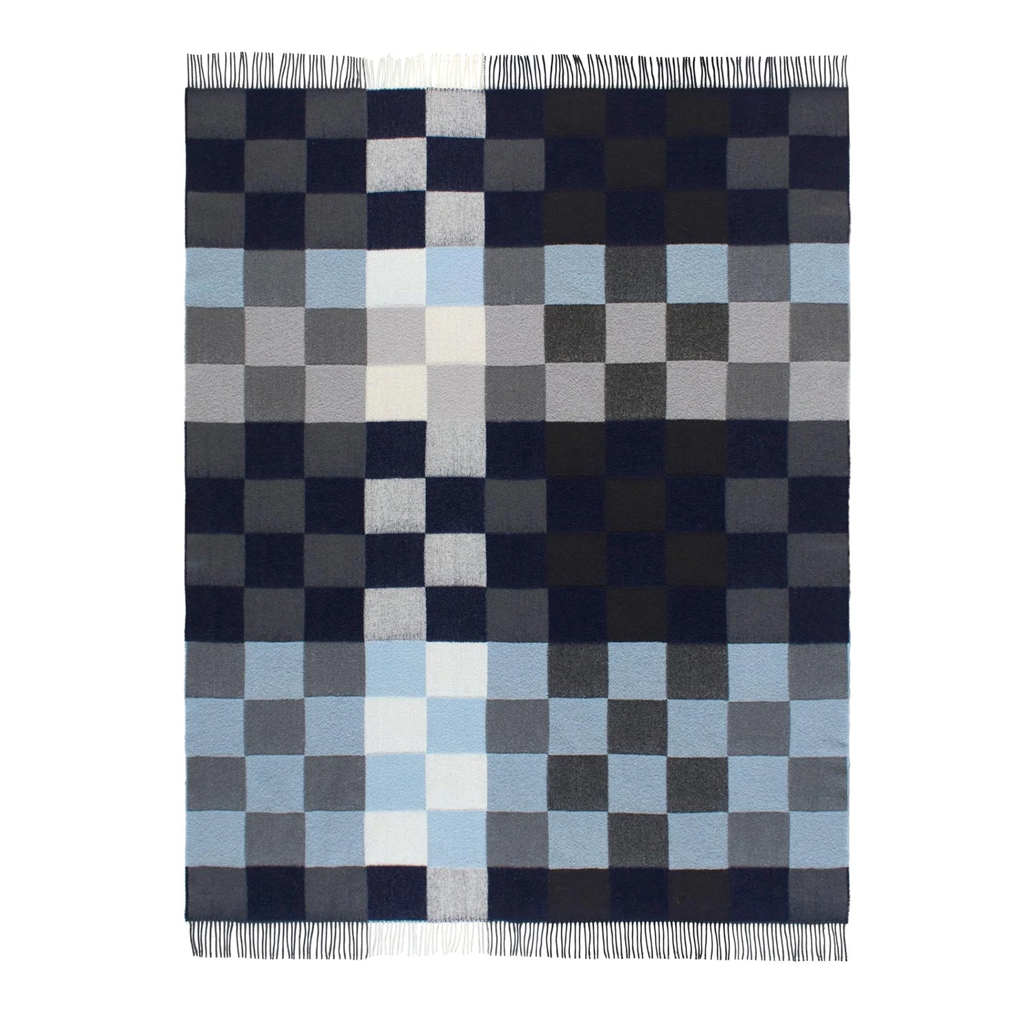 Silkeborg Uldspinderi Plain Beat Throw in muted blues