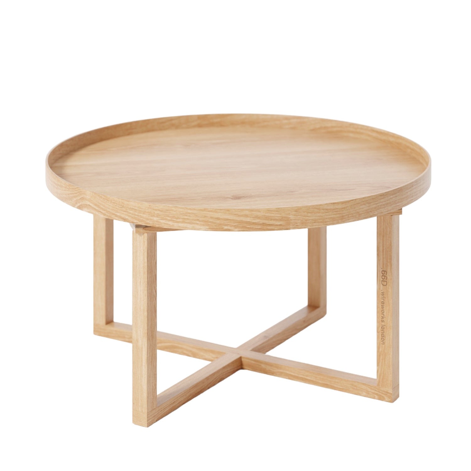 Wireworks 66D round coffee table in oak