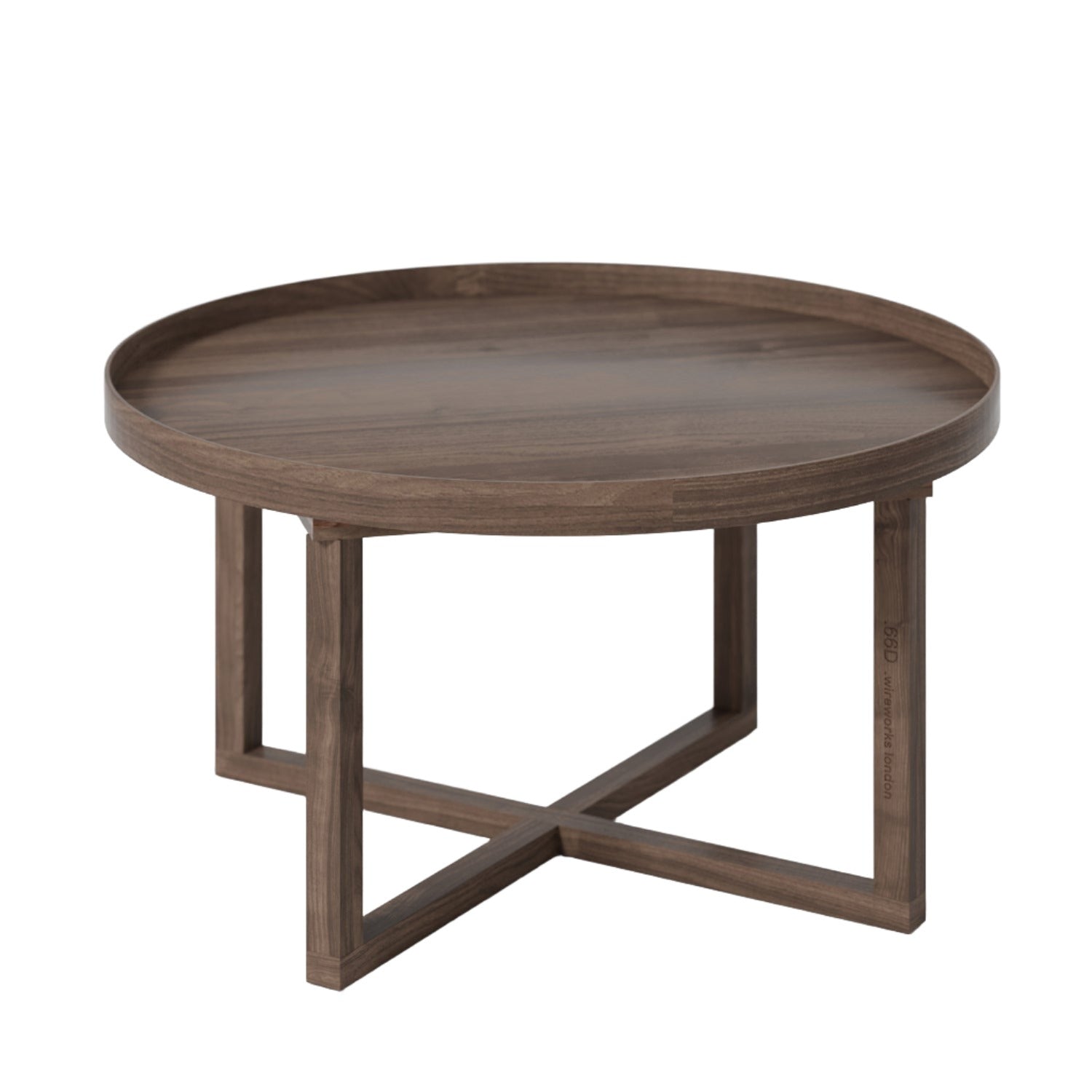 Wireworks 66D round coffee table in walnut