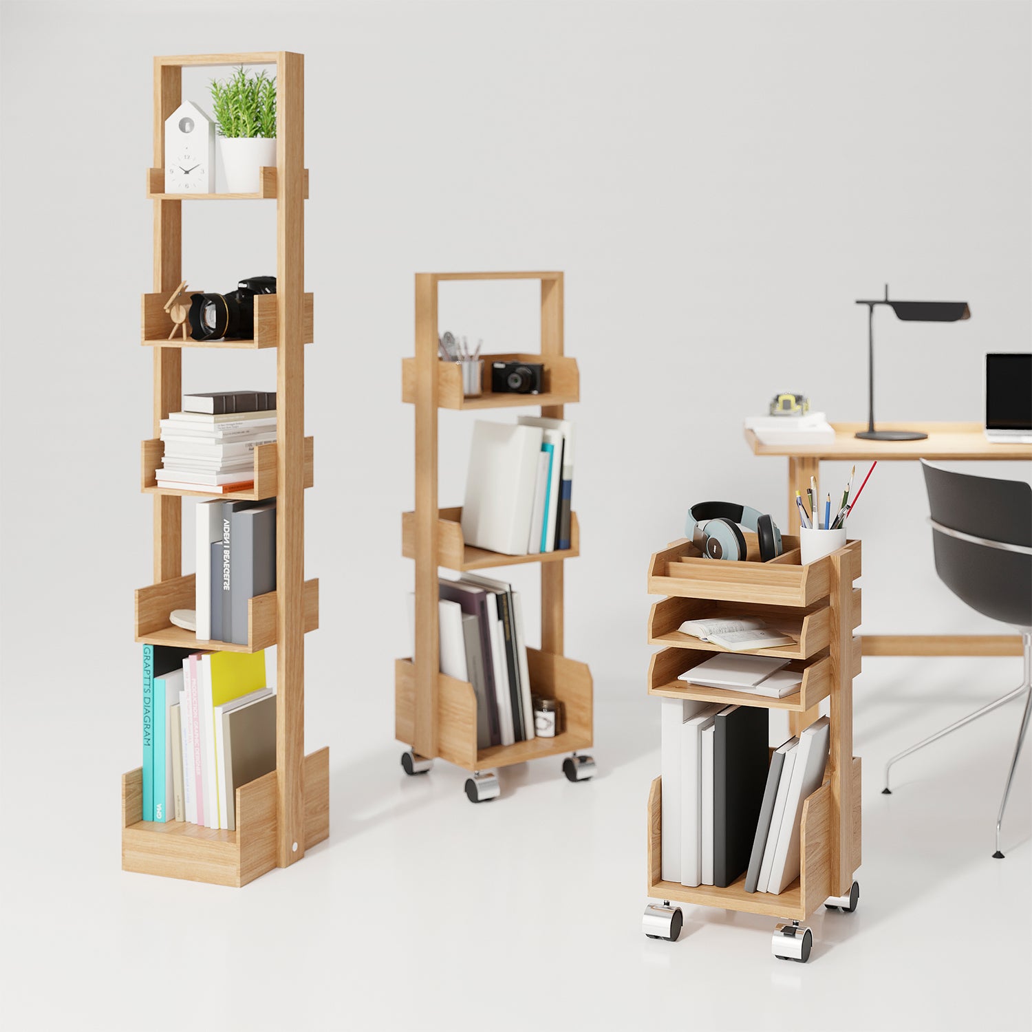 Wireworks Bookie Shelving in Oak ambience image