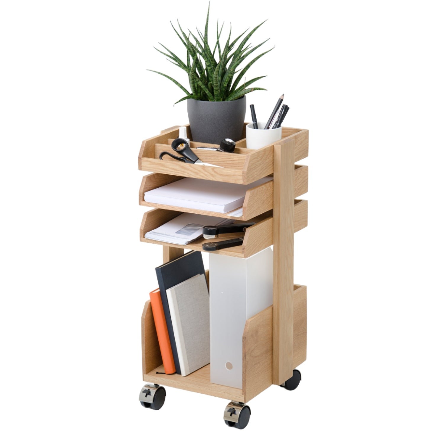 Wireworks Casper Roller Workspace organiser in oak