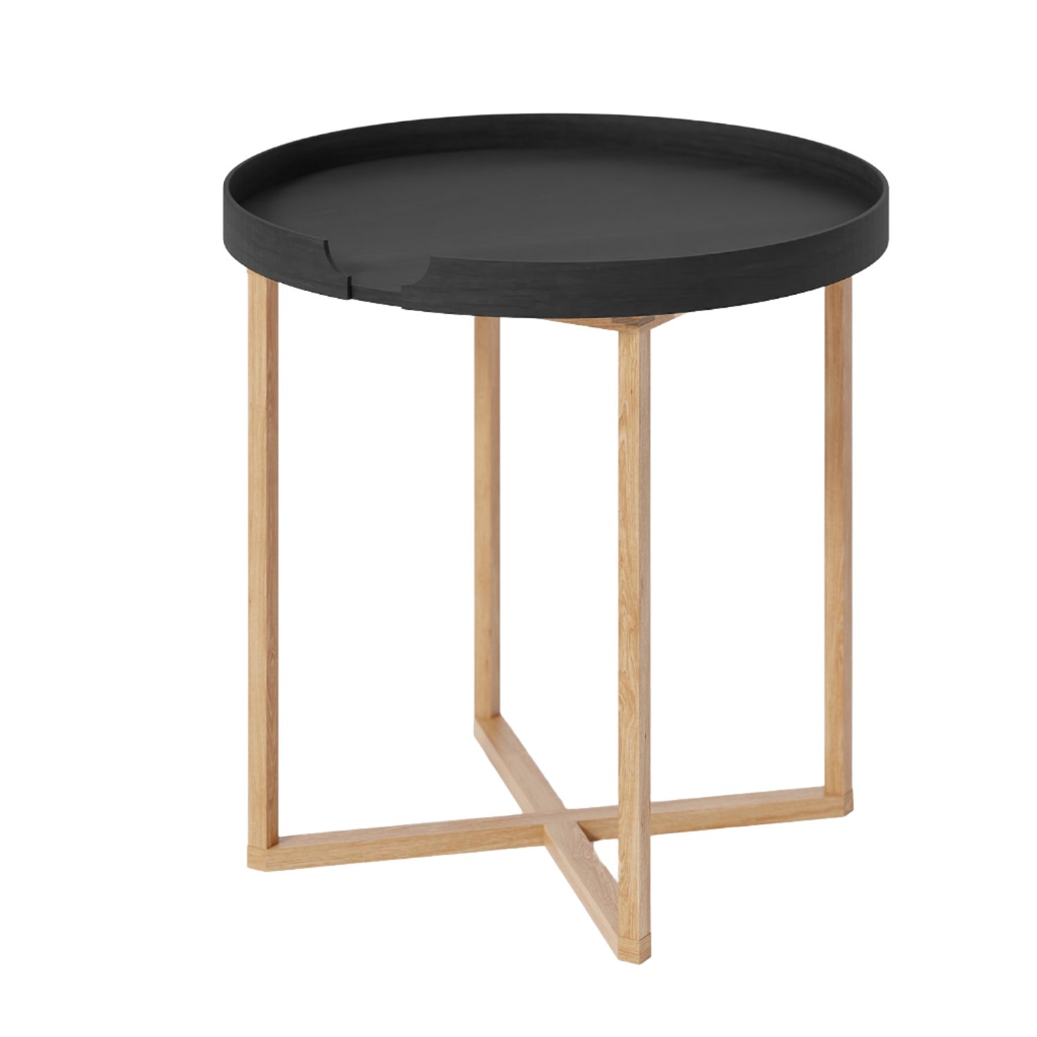 Wireworks Damien Round side table in oak and black