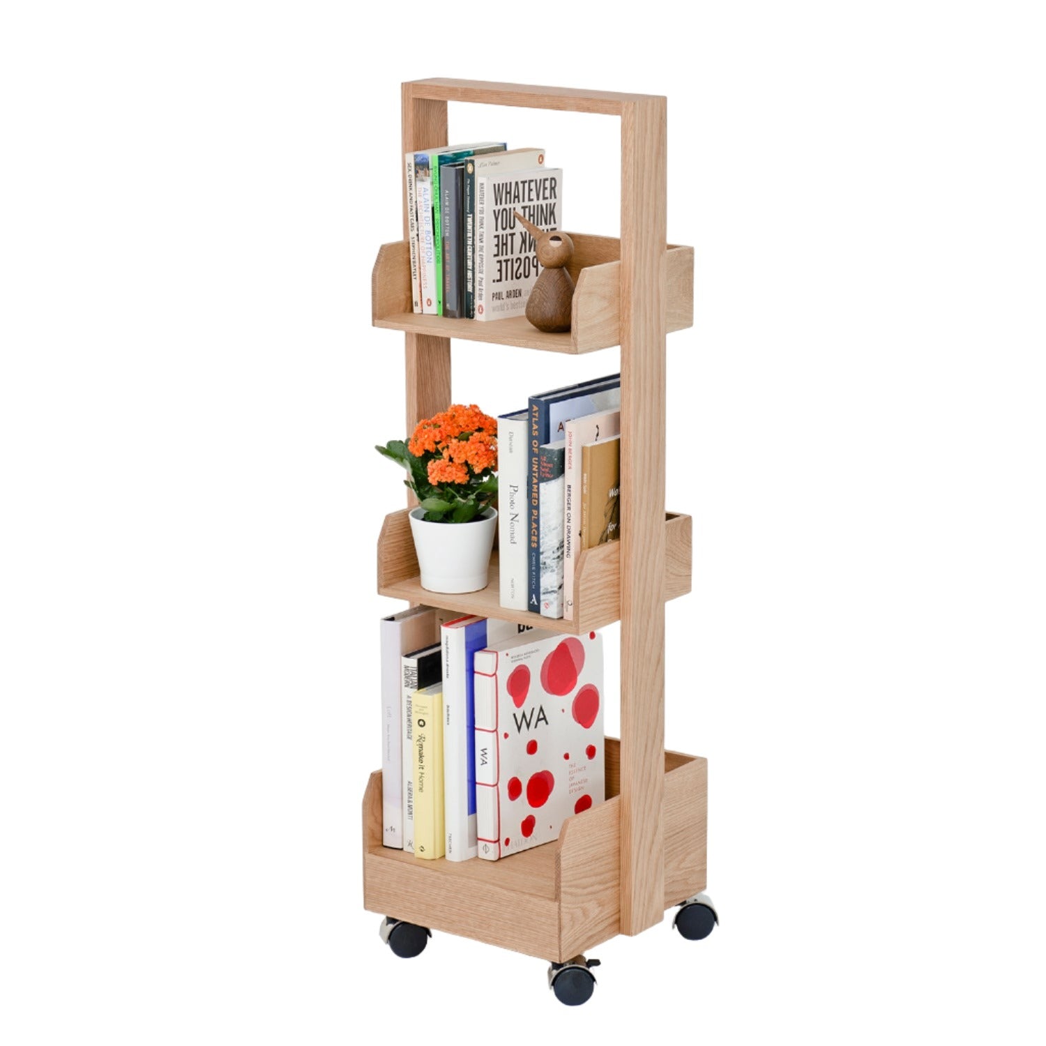 Wireworks Mini Bookie Roller Shelf in Oak