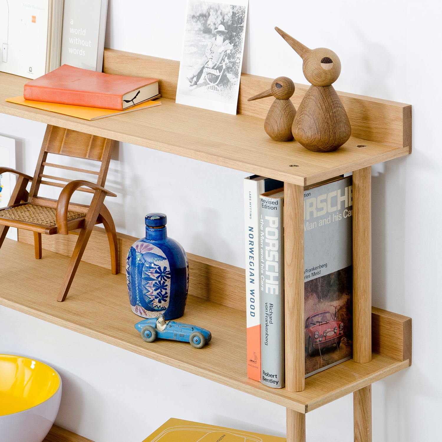 Wireworks Platform 3 Wall Shelf in Oak detail shot