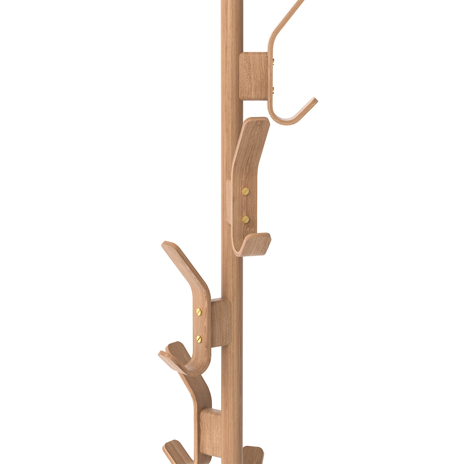 Wireworks Right Hook Coat Stand in Oak detail shot