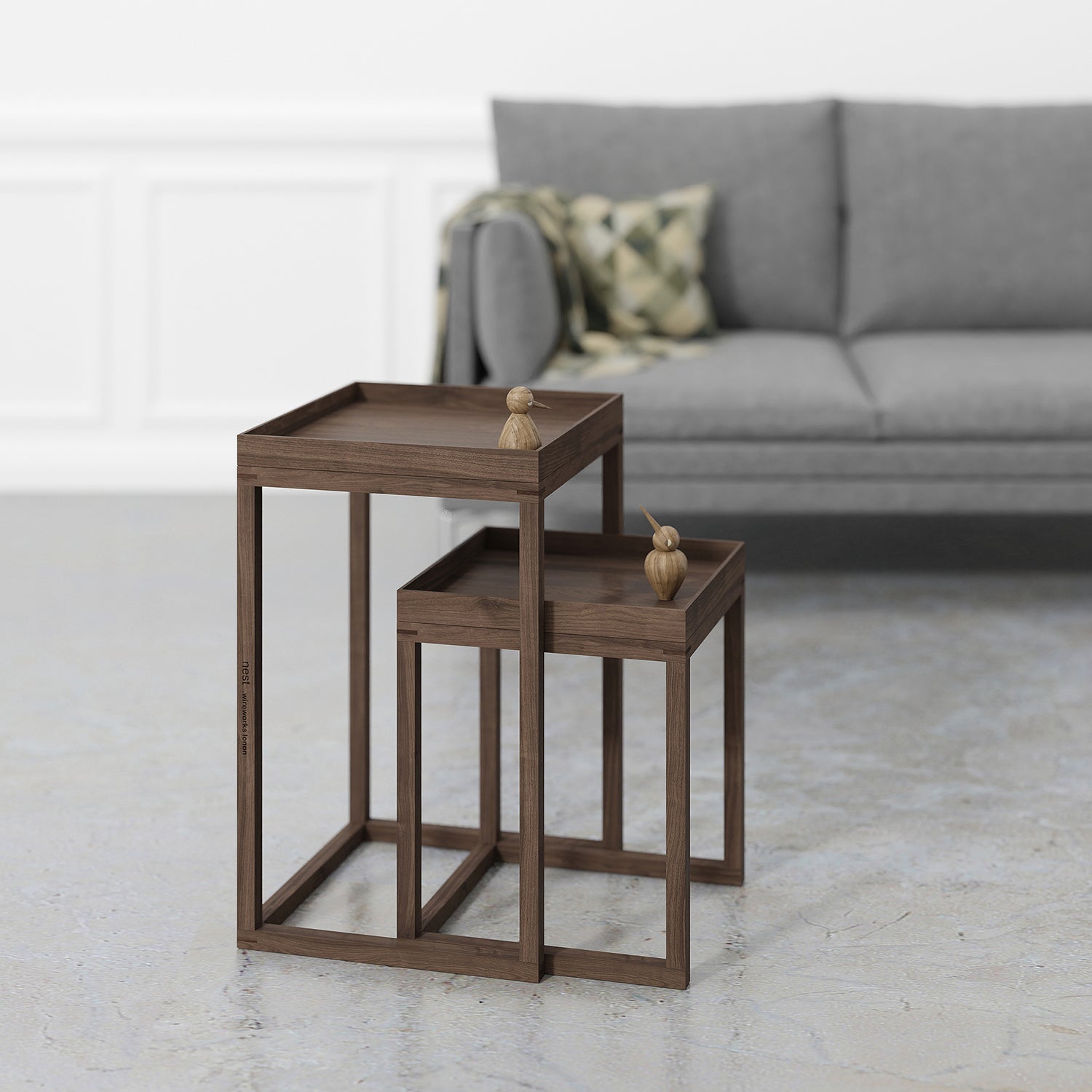 Wireworks Side Nest Table in Walnut ambience image