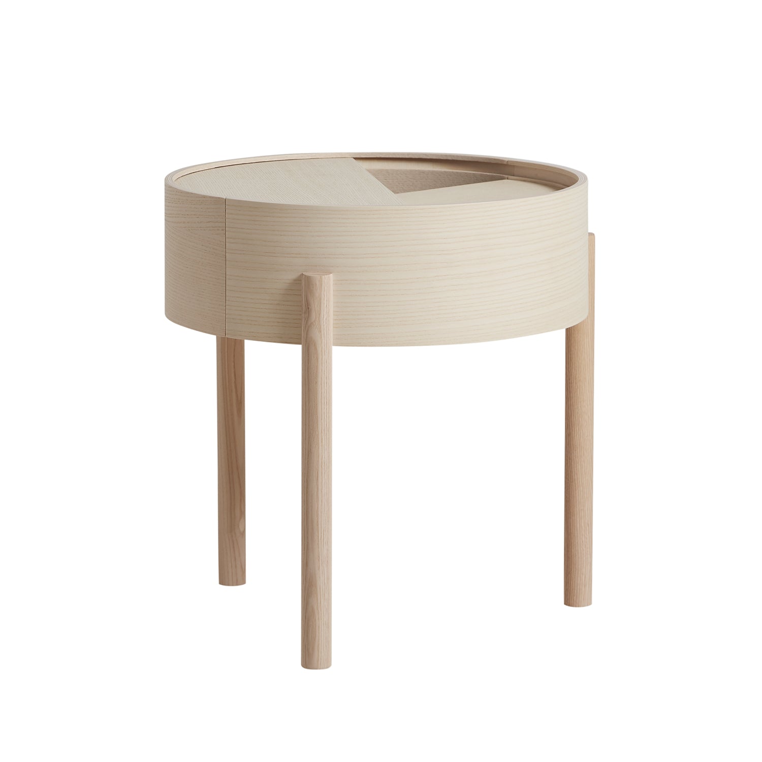 Woud Arc Side Table in white ash