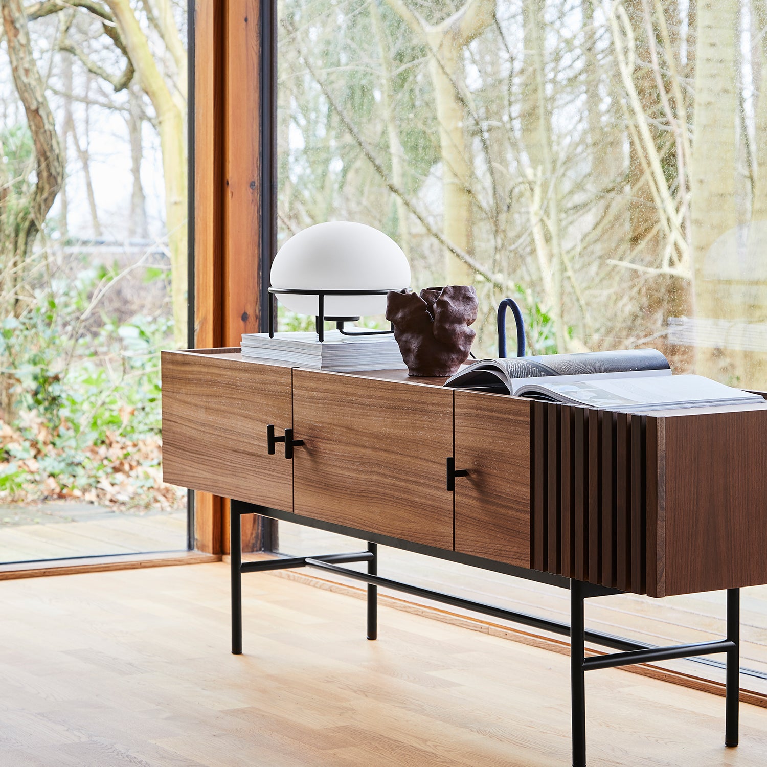 Woud Array Low Sideboard in walnut