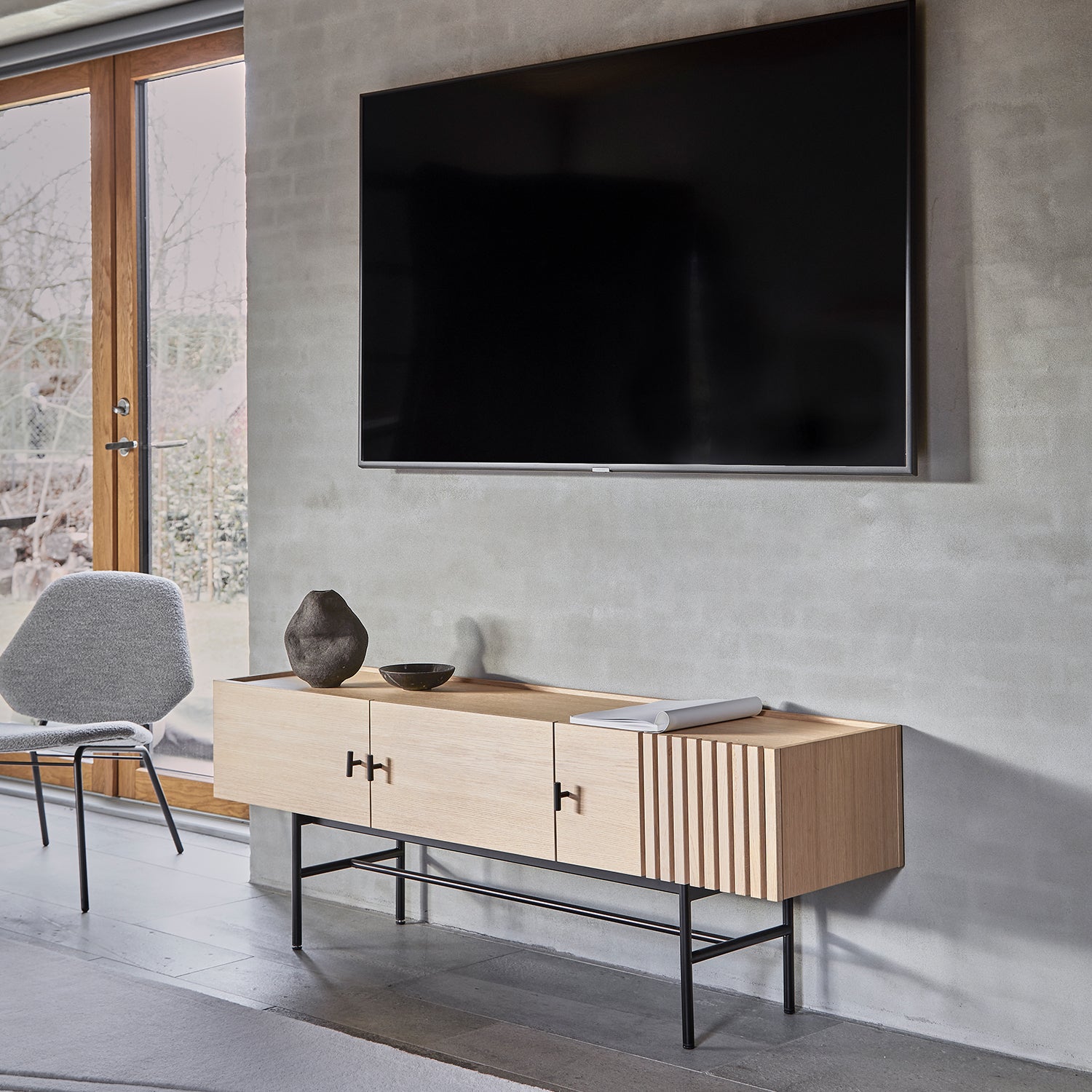 Woud Array Low Sideboard in white oak