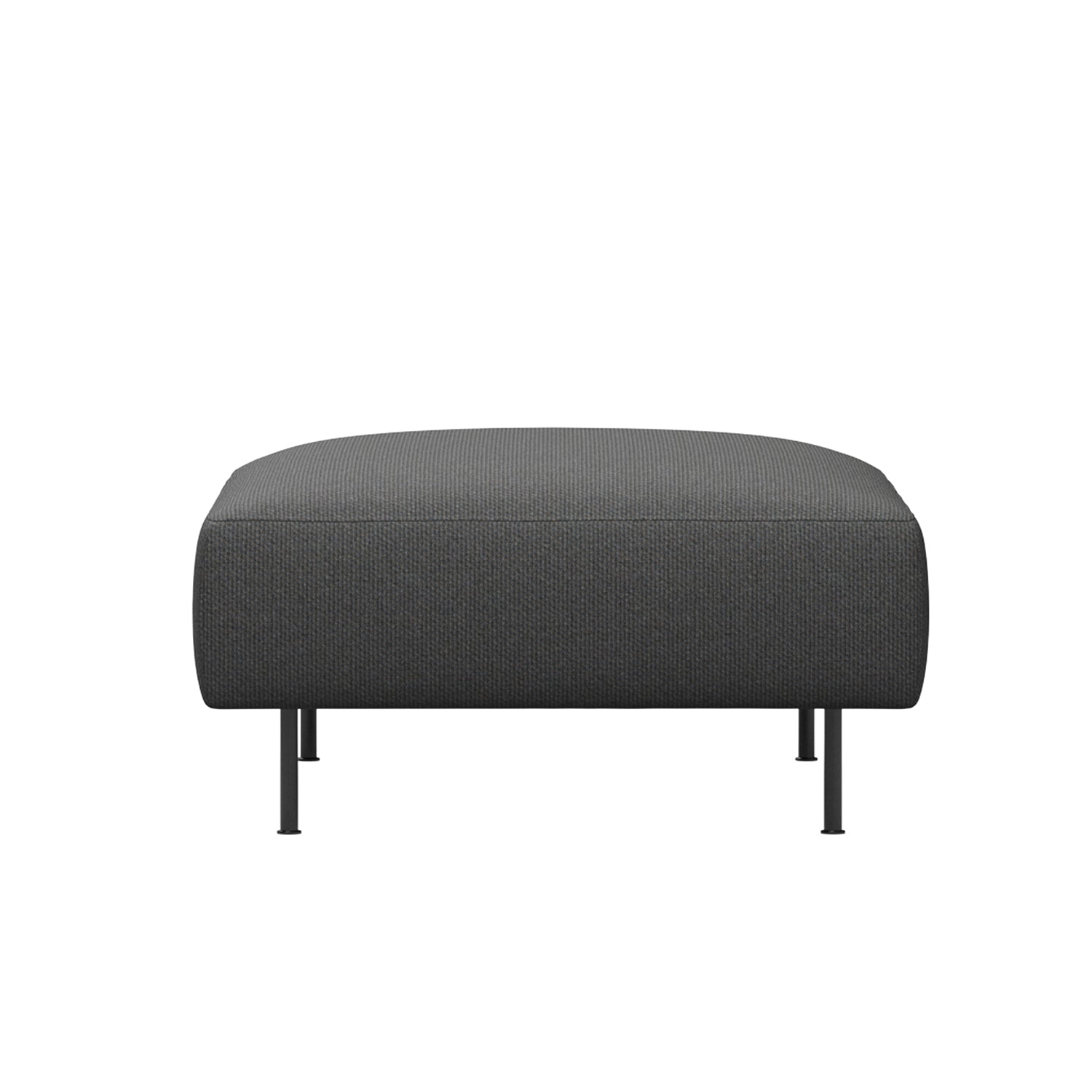 Woud Collar Ottoman in dark grey