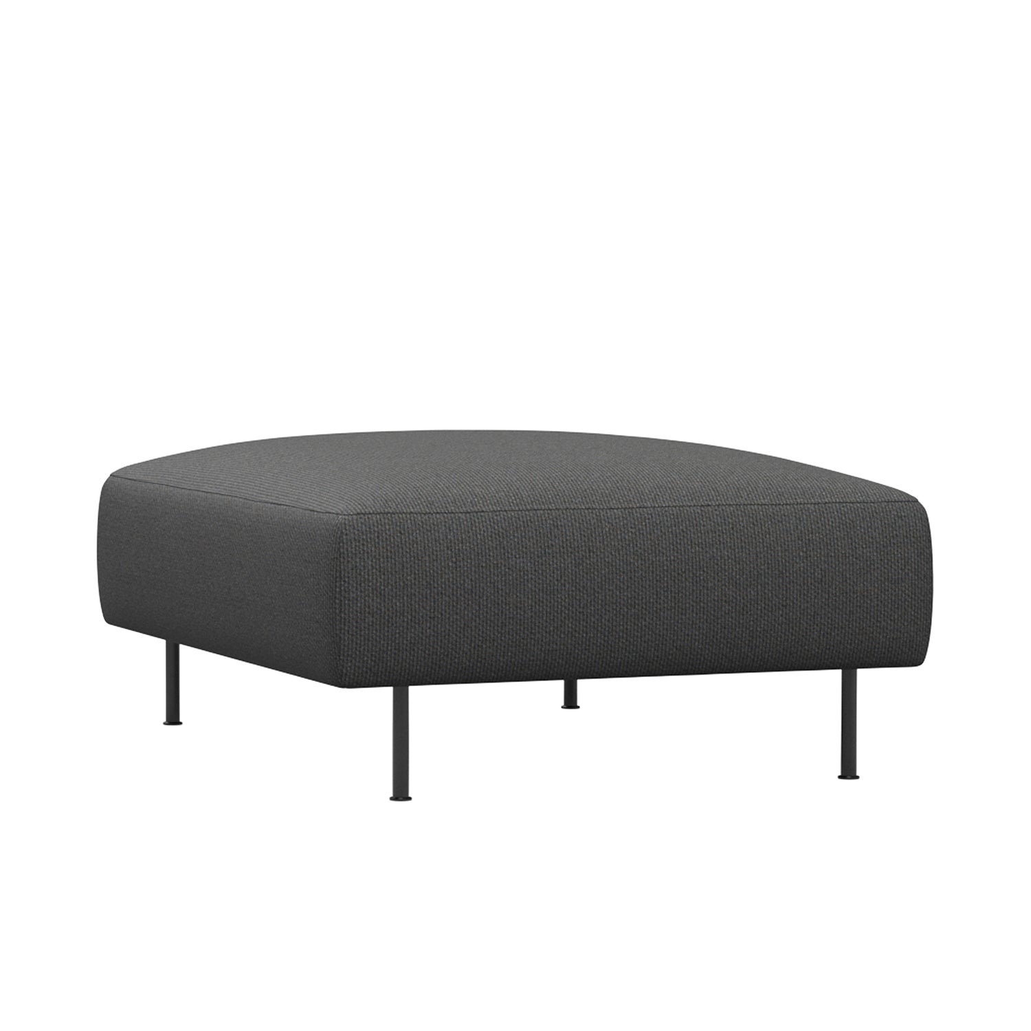 Woud Collar Ottoman in dark grey