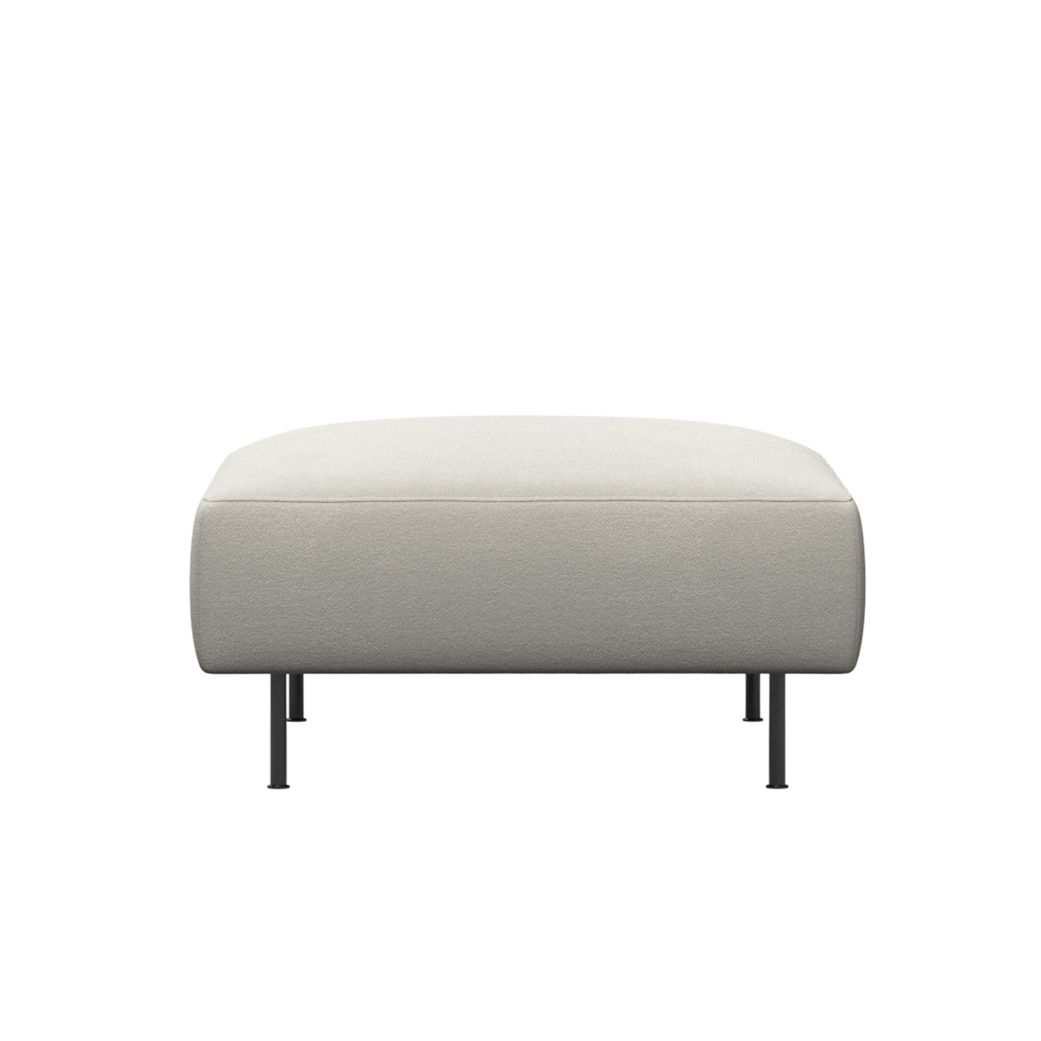 Woud Collar Ottoman in off white