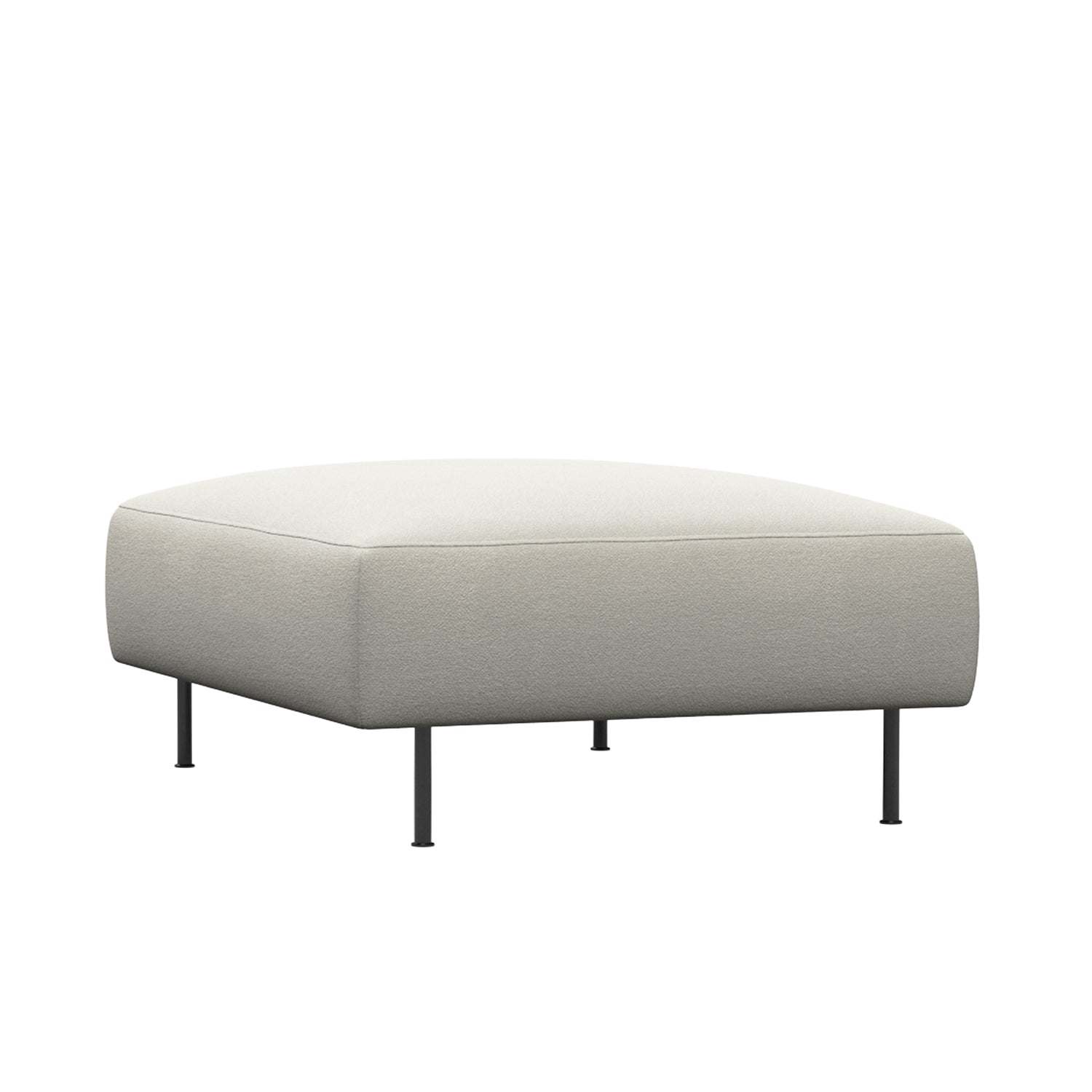 Woud Collar Ottoman in off white