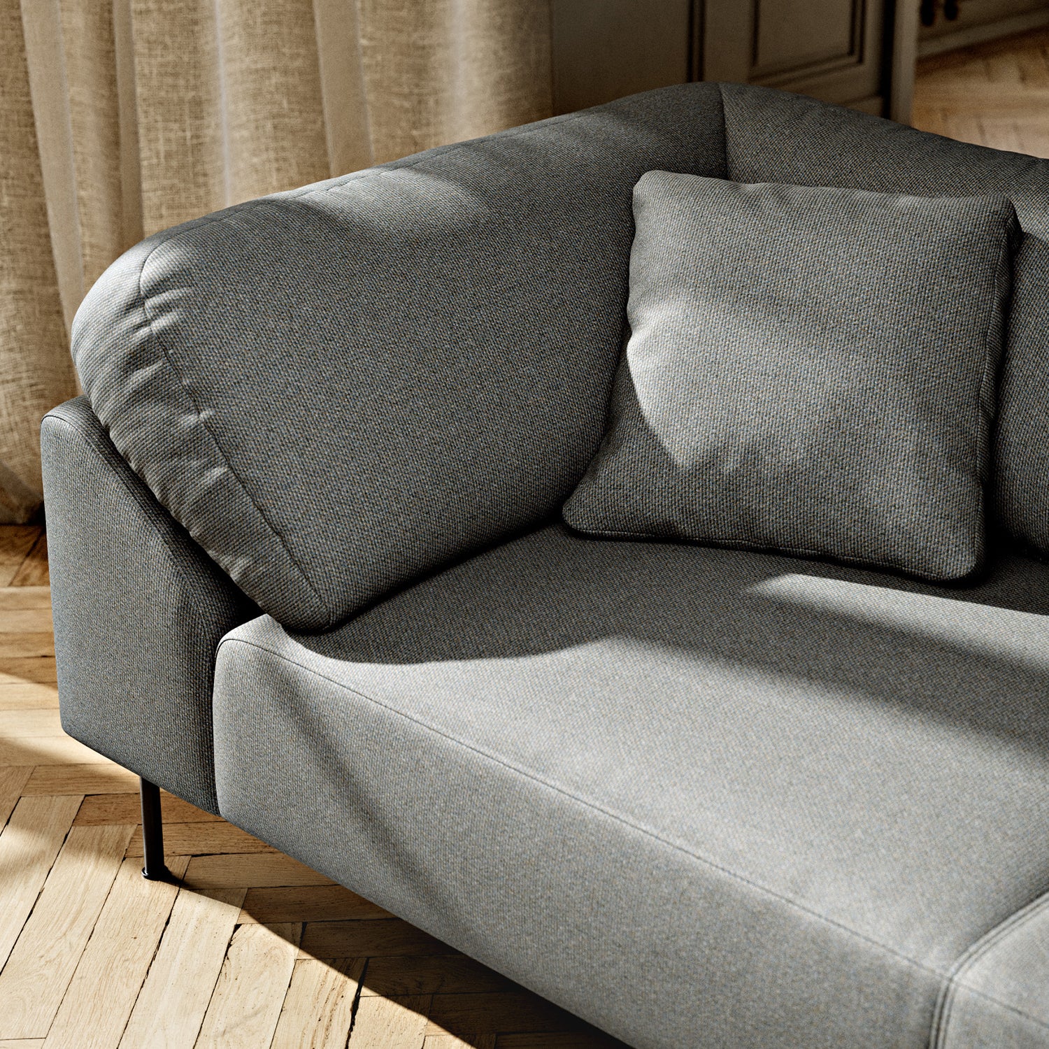 Woud Collar 2 Seater Sofa in dark grey