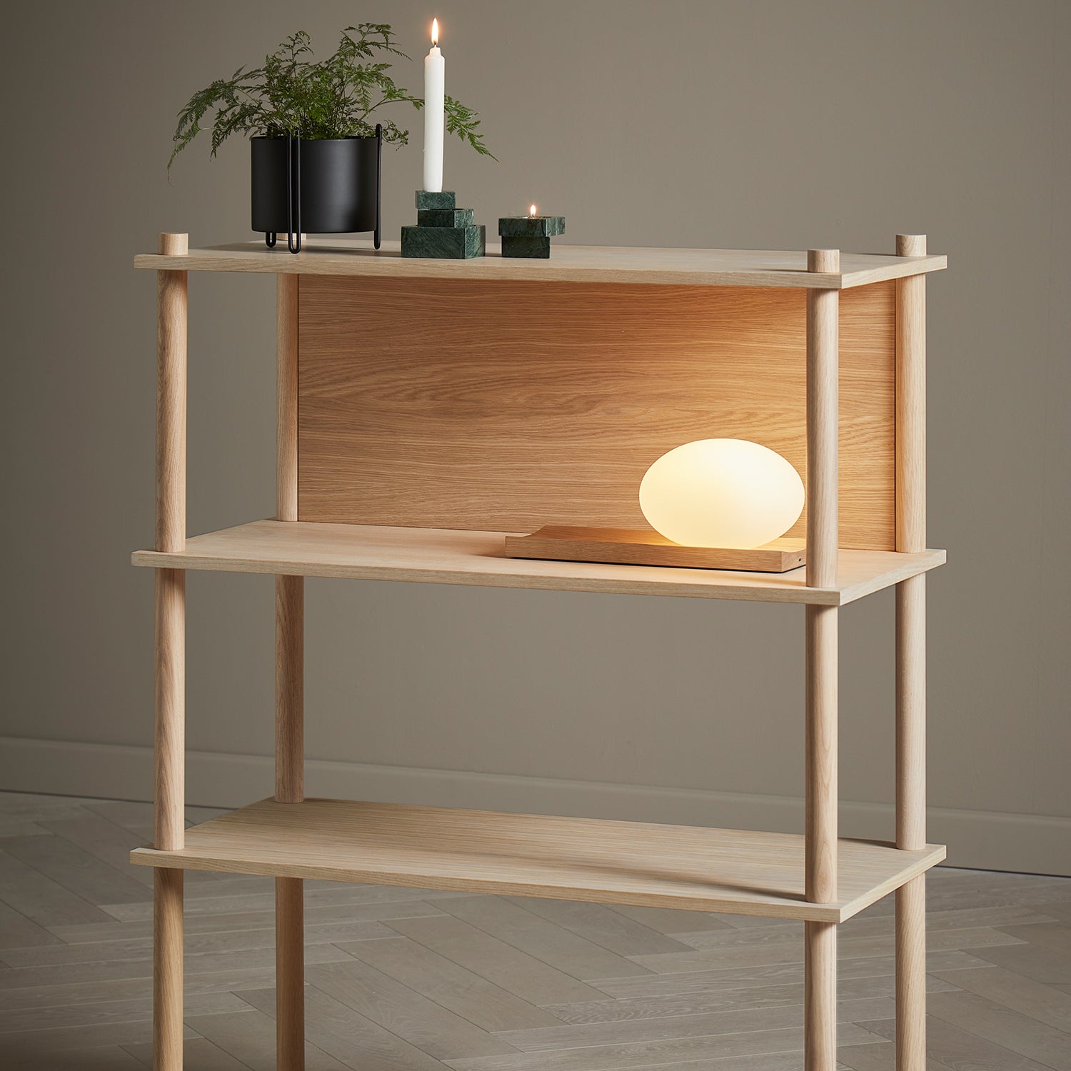 Woud Dew Table & Wall Lamp in oak