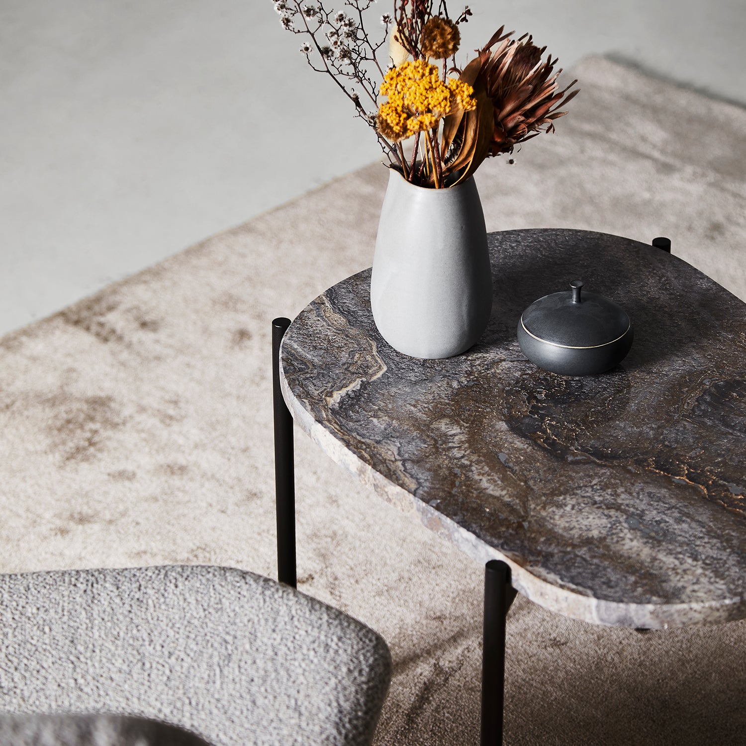 Woud La Terra Occasional Side Table in grey