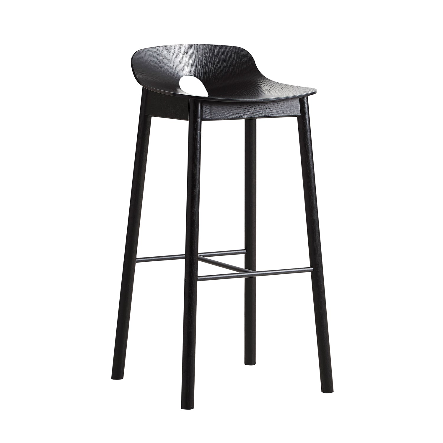 Woud Mono Bar Stool in black