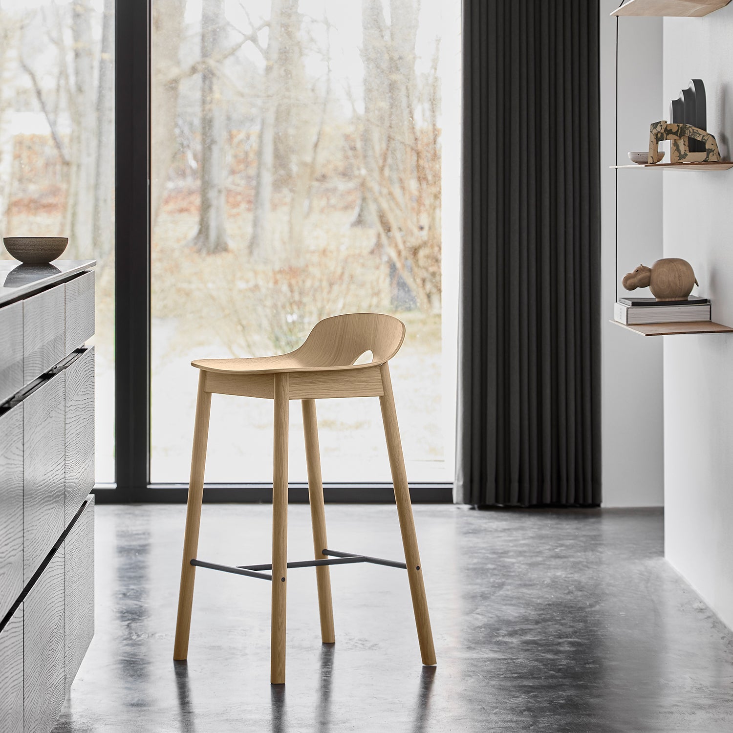 Woud Mono Counter Chair in oak