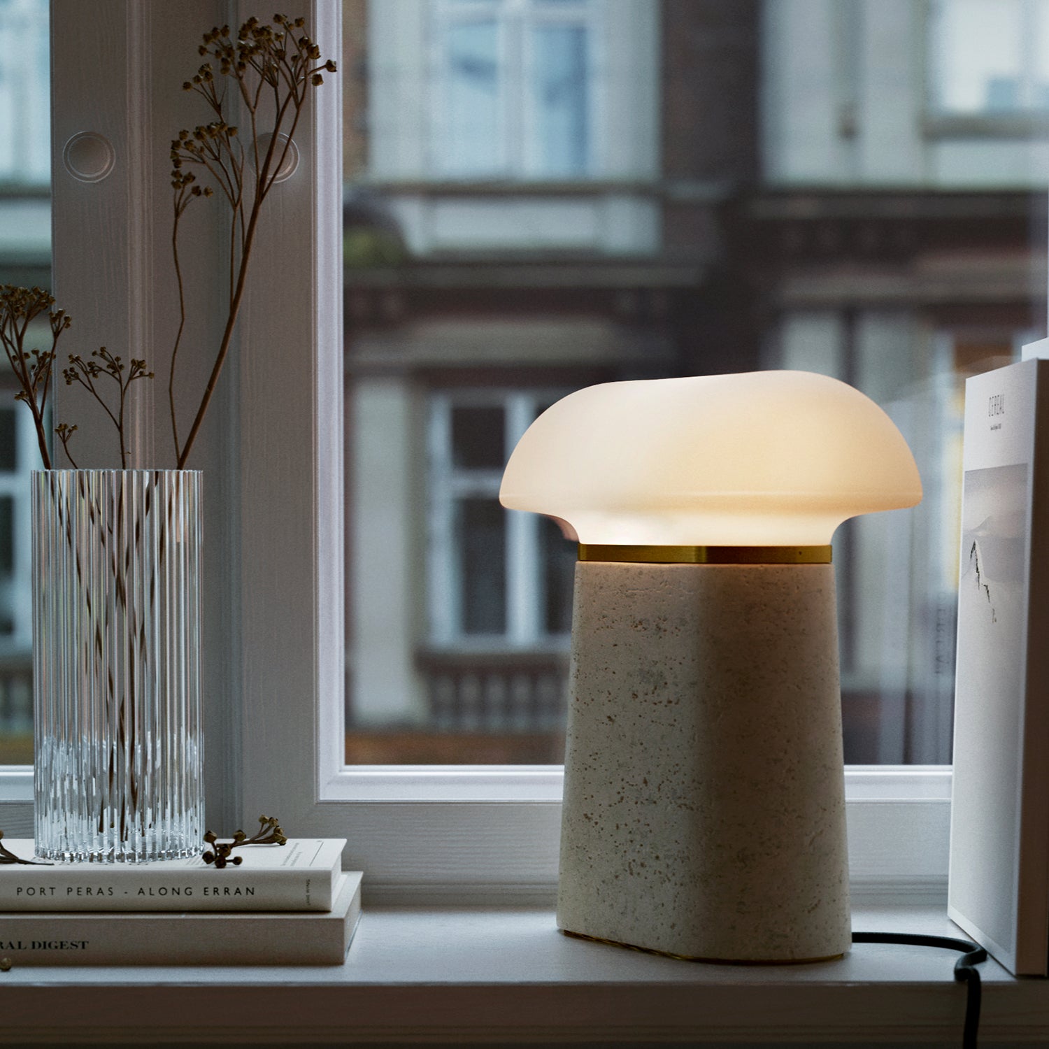 Woud Nova Luxury Table Lamp in travertine