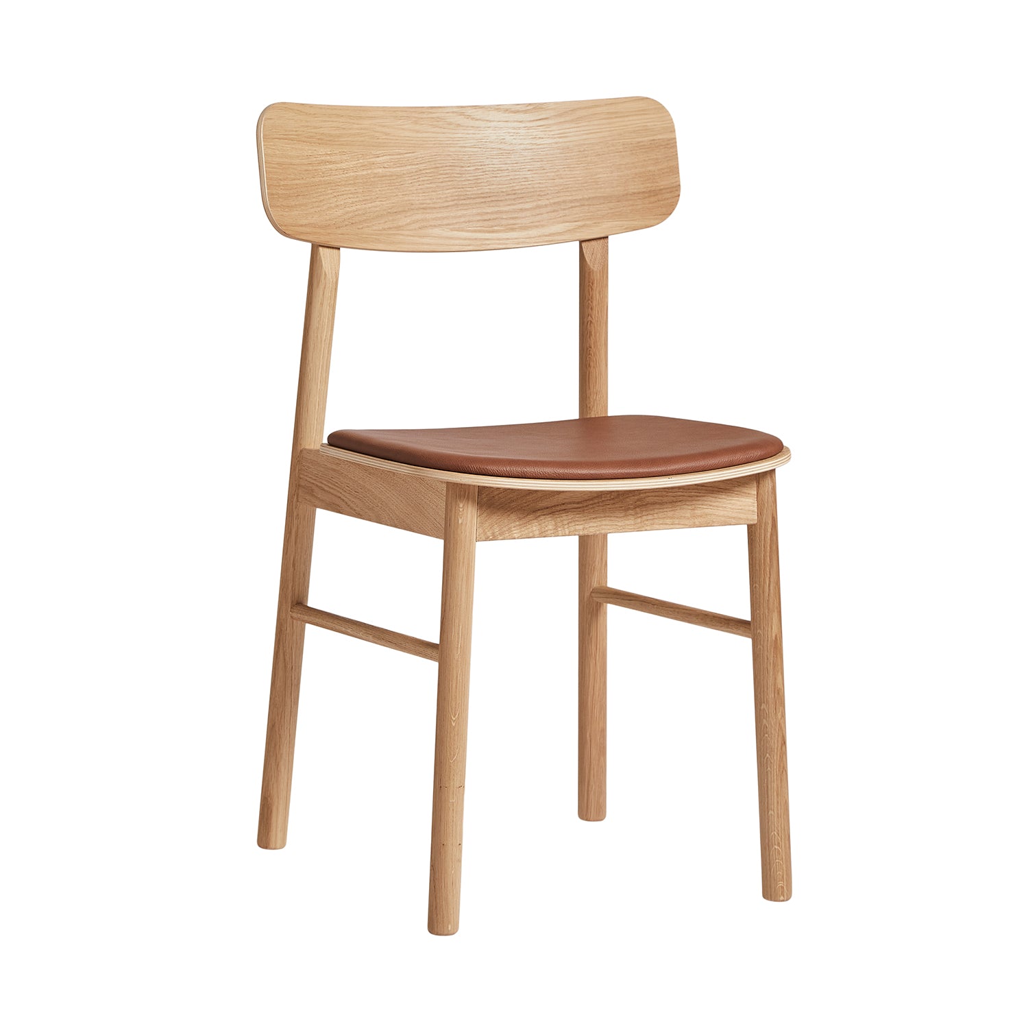 Woud Soma Dining Chair in oak with cognac leather