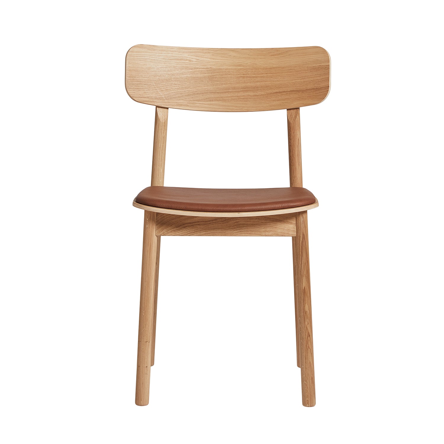 Woud Soma Dining Chair in oak with cognac leather