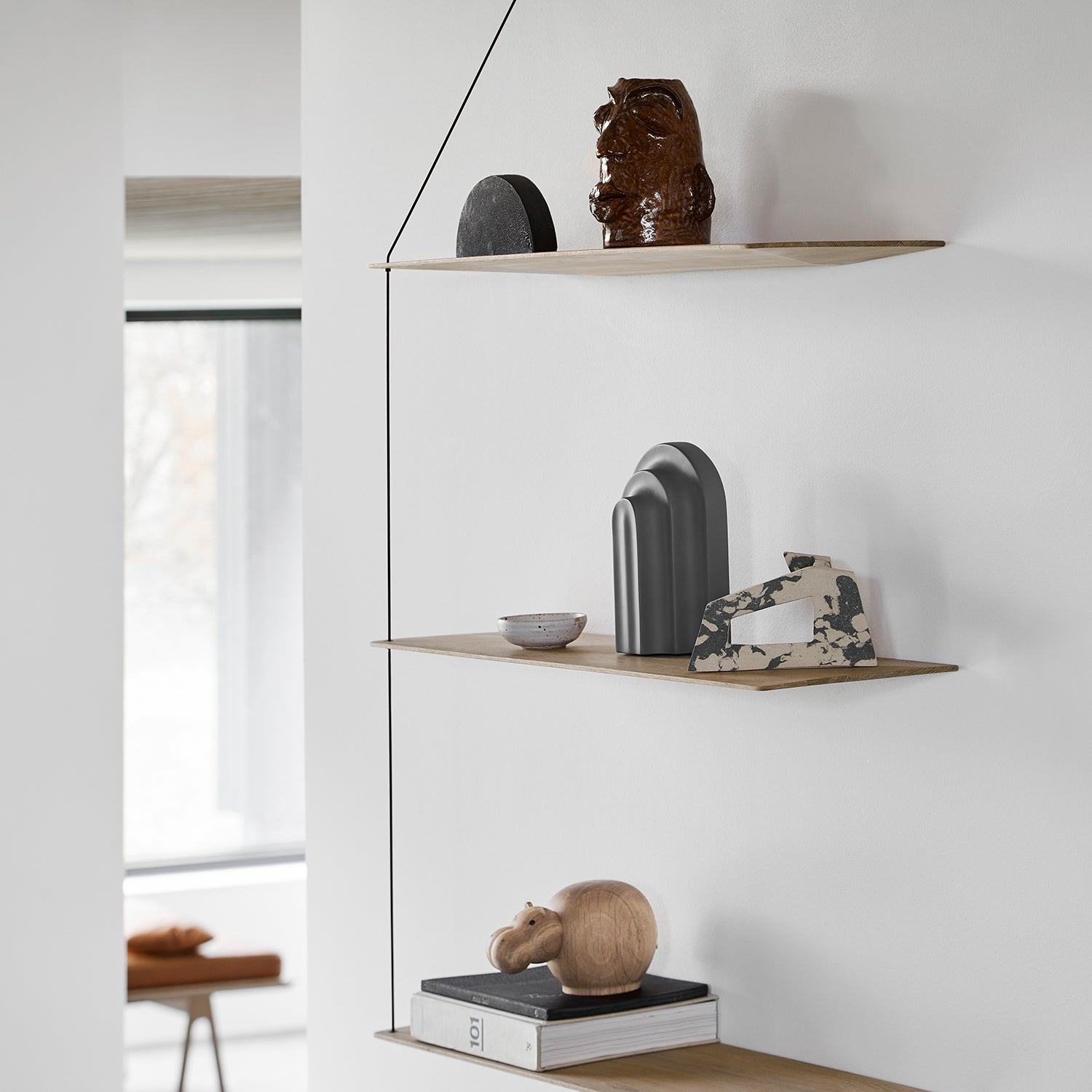 Woud Stedge Shelf 60cm in white oak