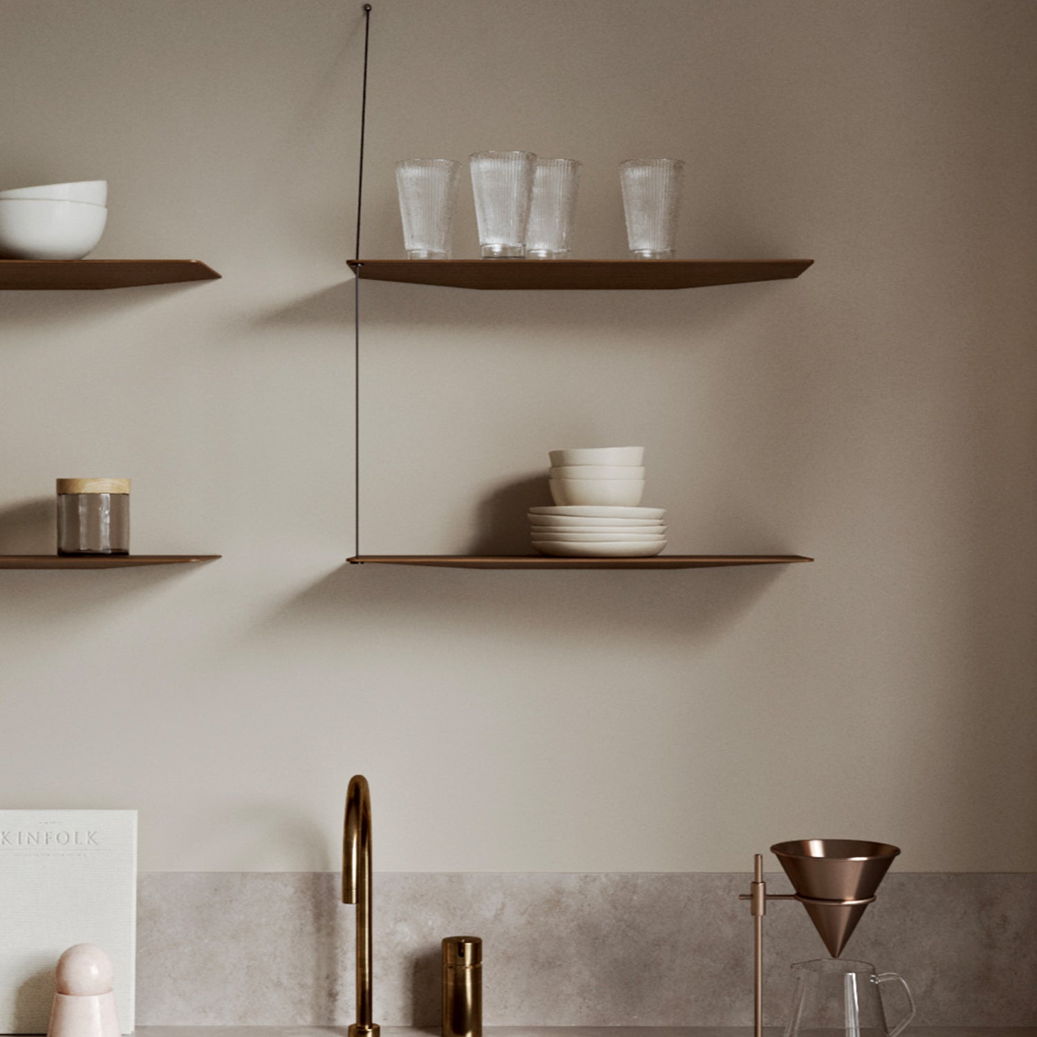 Woud Stedge Shelf 80cm in walnut